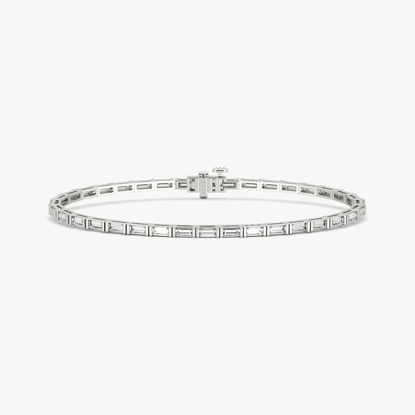 Baguette Tennis Bracelet | Baguette | 14k | White Gold | diamondSize: medium | chainLength: 7