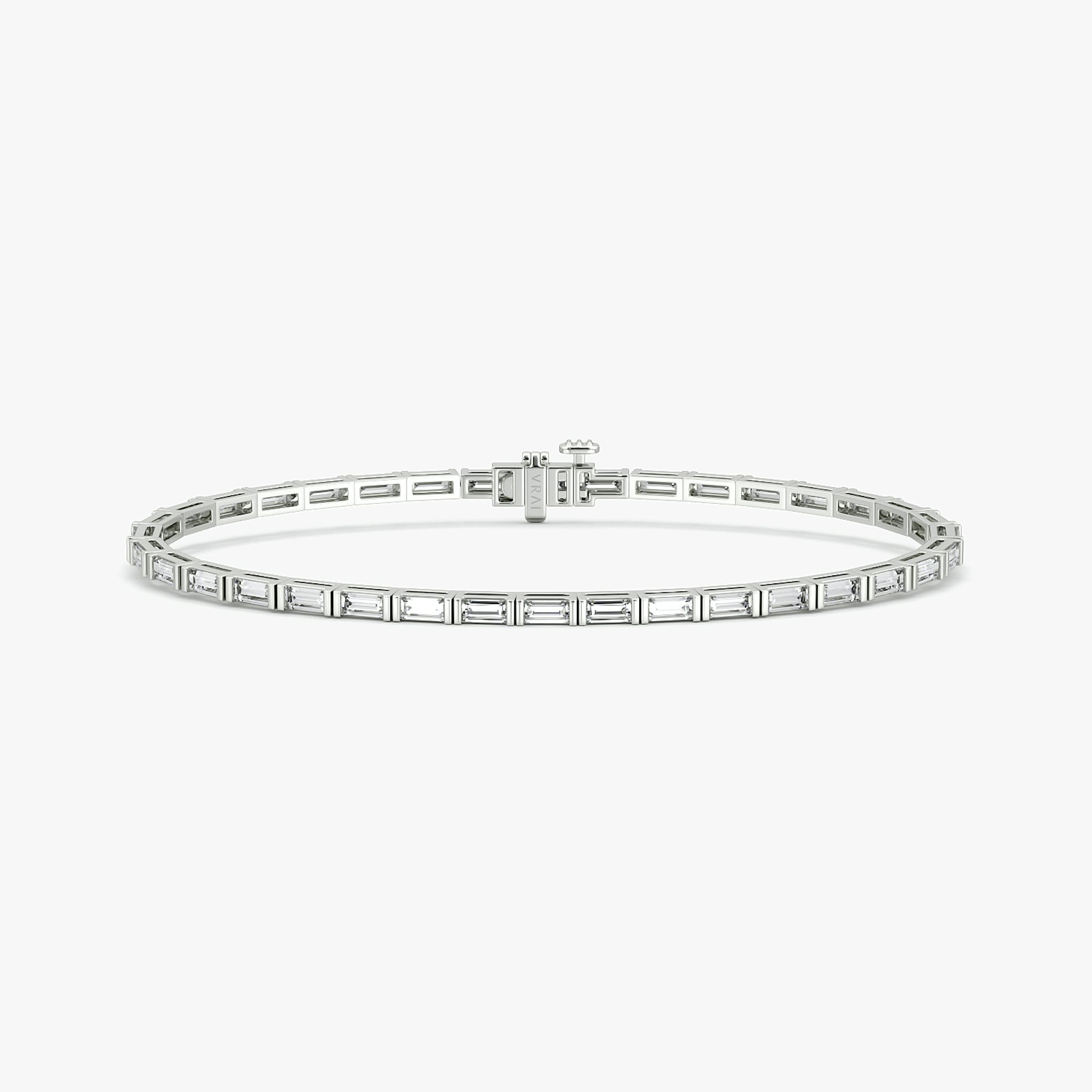 Baguette Tennis Bracelet | Baguette | 14k | White Gold | diamondSize: medium | chainLength: 6.5