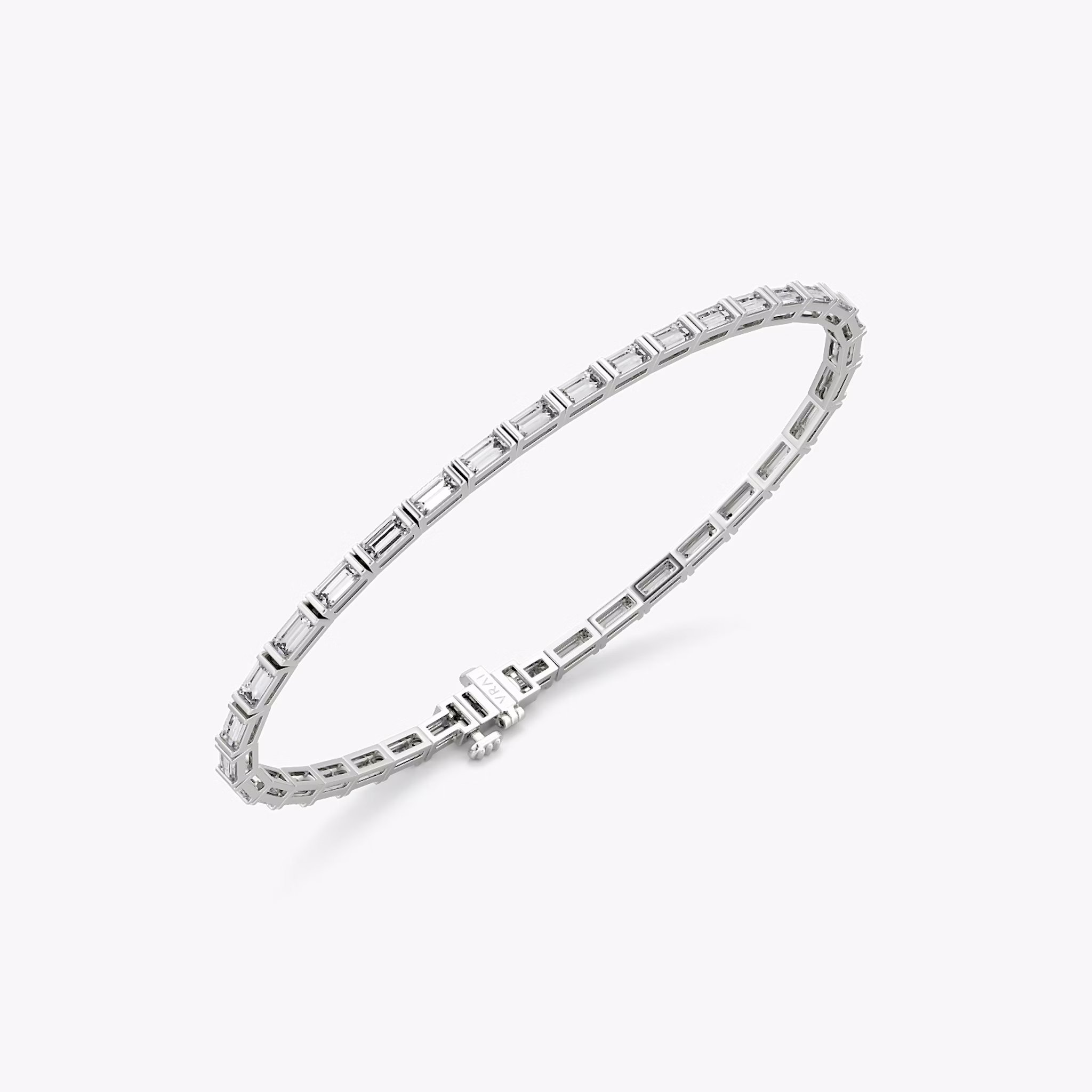 Baguette Tennis Bracelet | Baguette | 14k | White Gold | diamondSize: medium | chainLength: 6.5