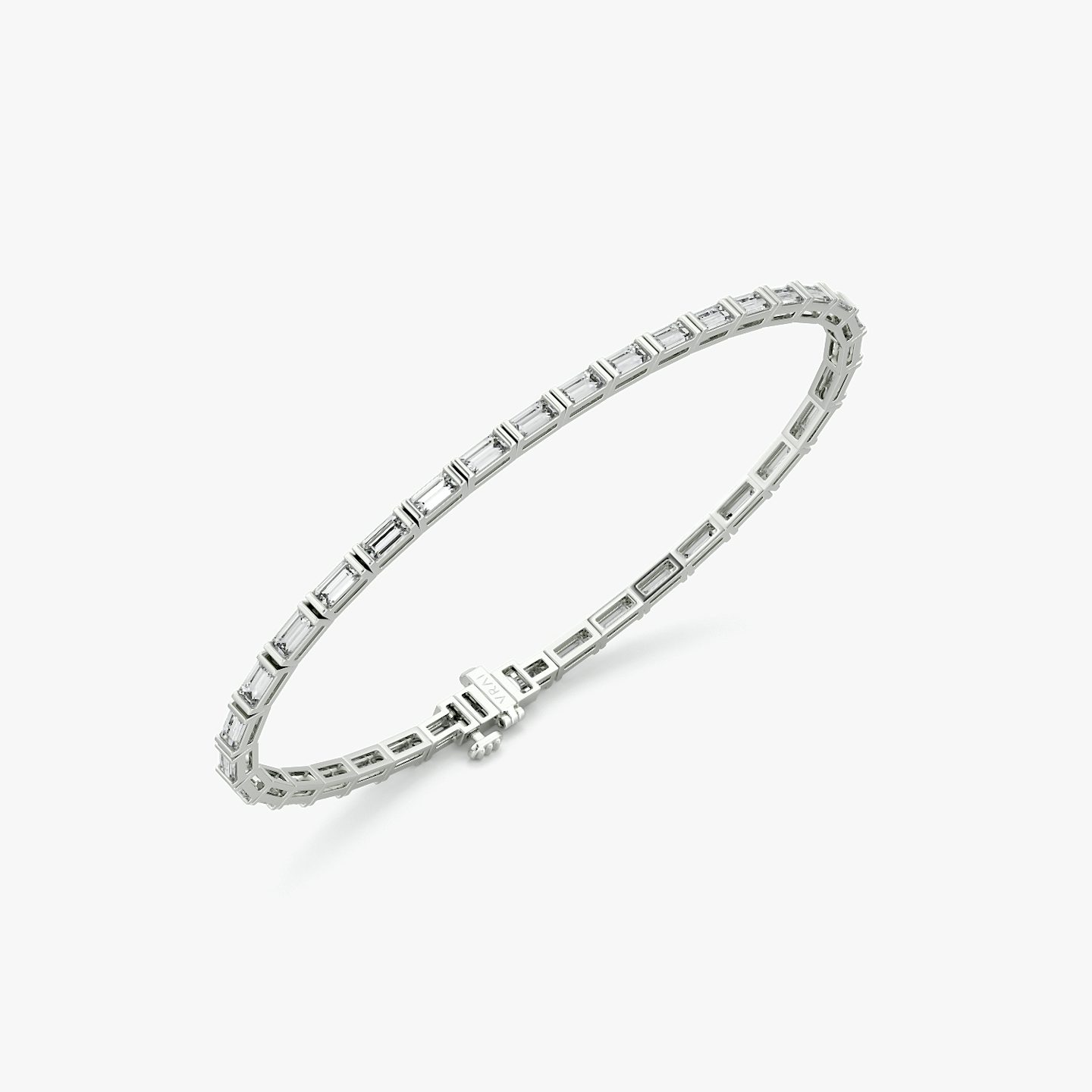 Baguette Tennis Bracelet | Baguette | 14k | White Gold | diamondSize: medium | chainLength: 7