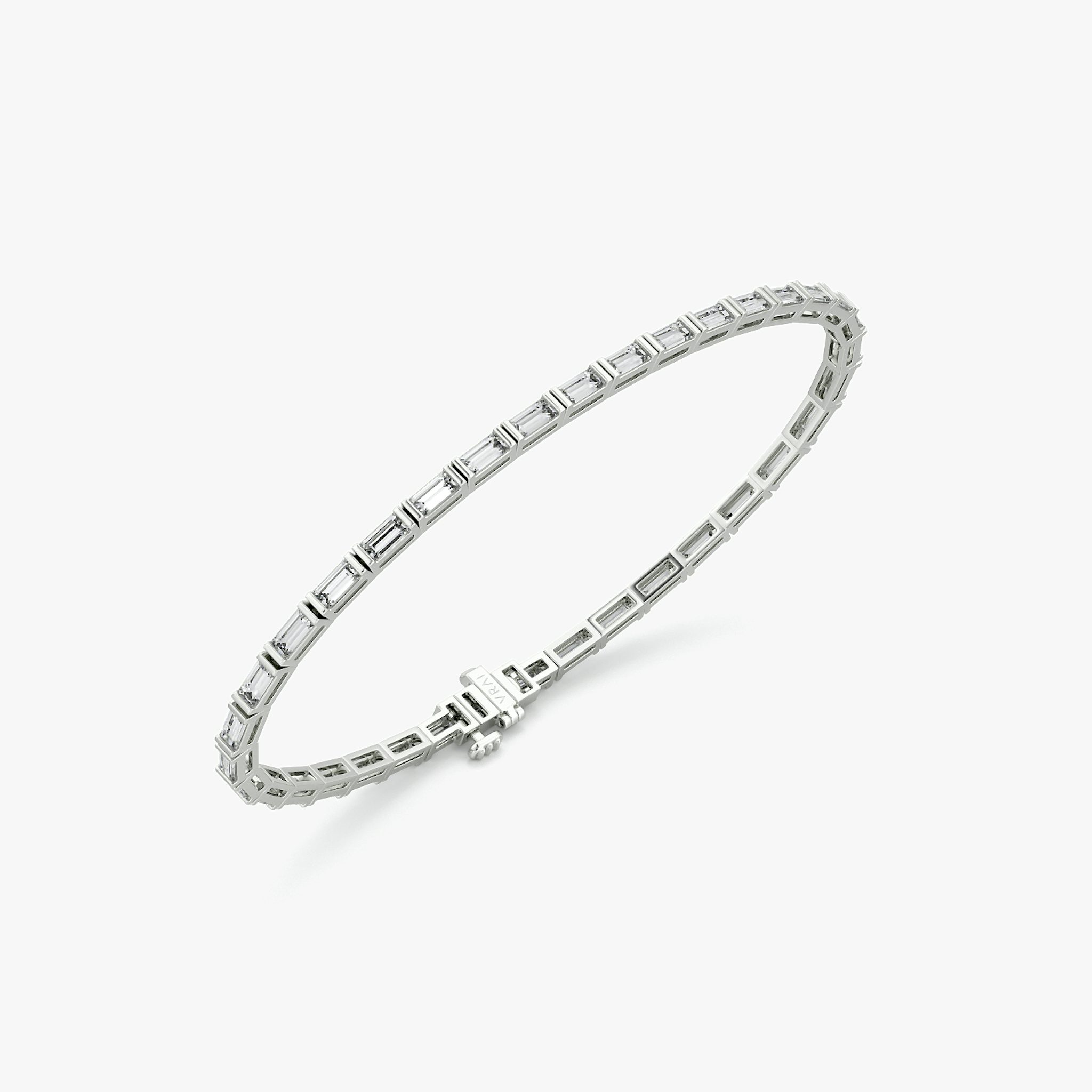 Baguette Tennis Bracelet | Baguette | 14k | White Gold | diamondSize: medium | chainLength: 6.5