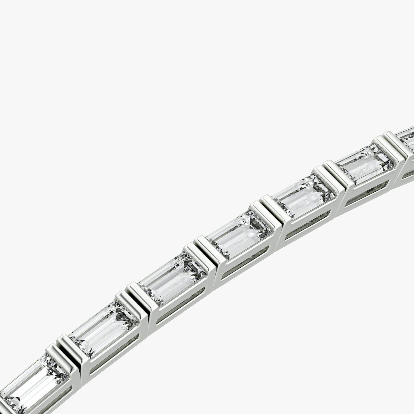 Baguette Tennis Bracelet | Baguette | 14k | White Gold | diamondSize: medium | chainLength: 7