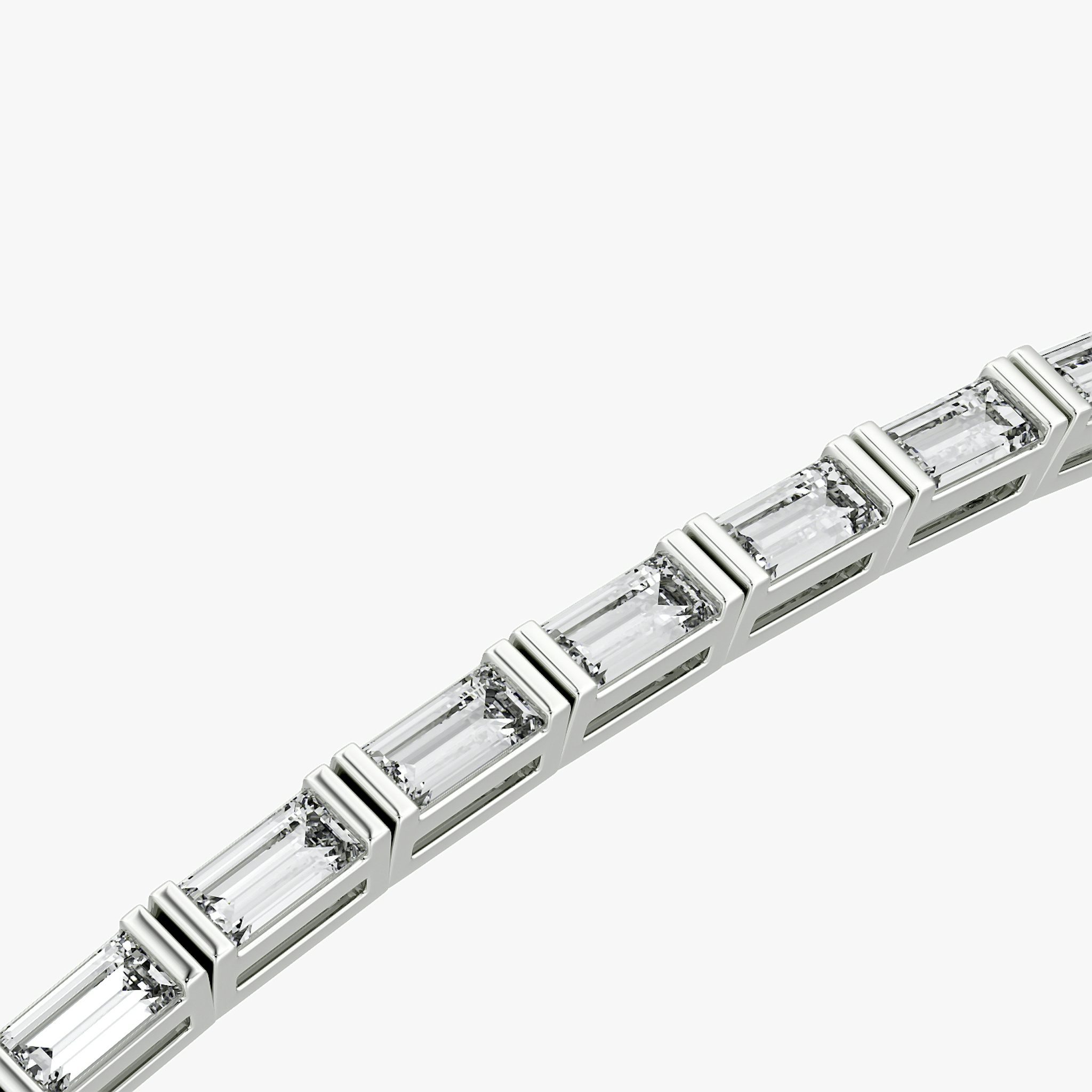 Baguette Tennis Bracelet | Baguette | 14k | White Gold | diamondSize: medium | chainLength: 6.5