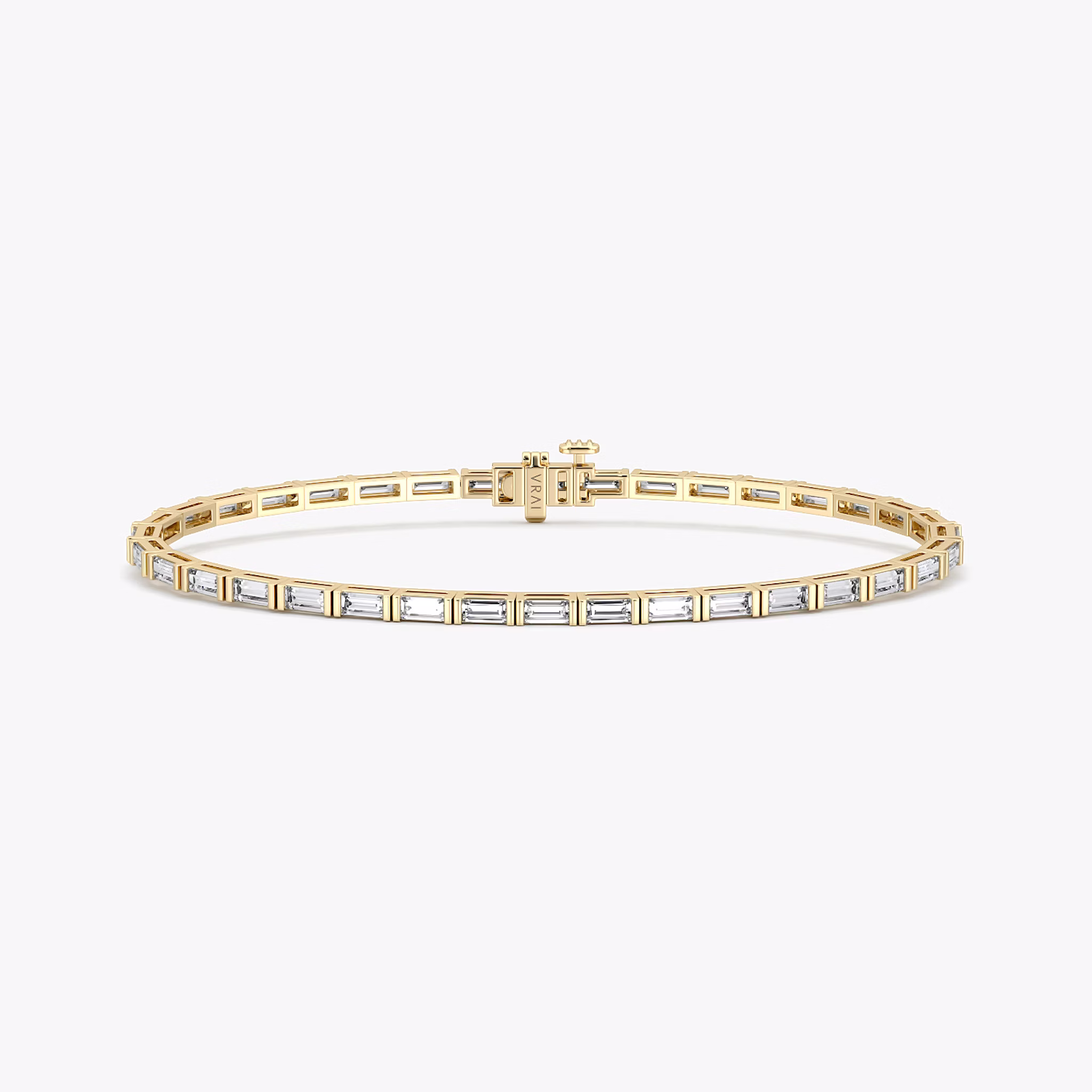 Baguette Tennis Bracelet | Baguette | 14k | Yellow Gold | diamondSize: medium | chainLength: 6.5