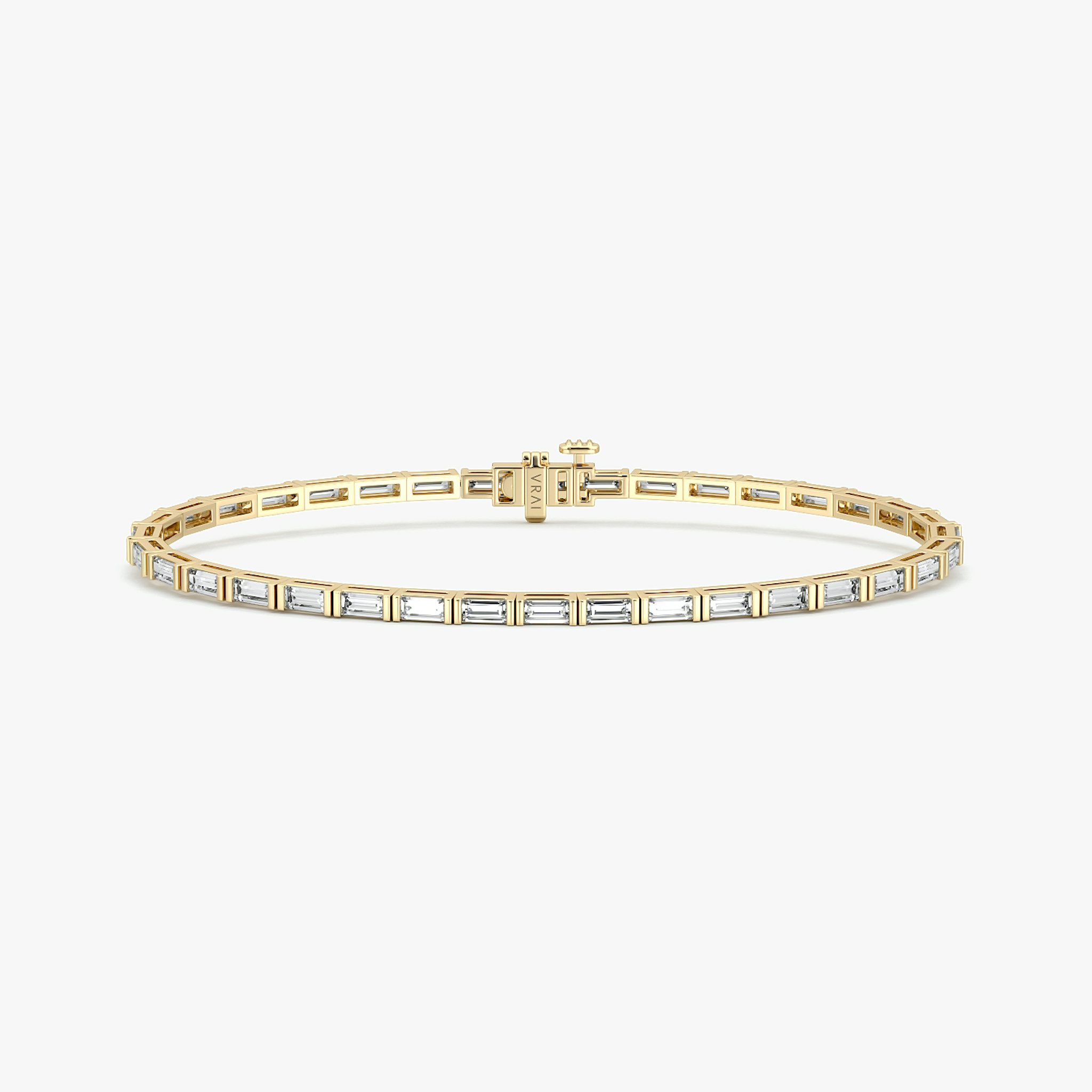 Baguette Tennis Bracelet | Baguette | 14k | Yellow Gold | diamondSize: medium | chainLength: 6.5