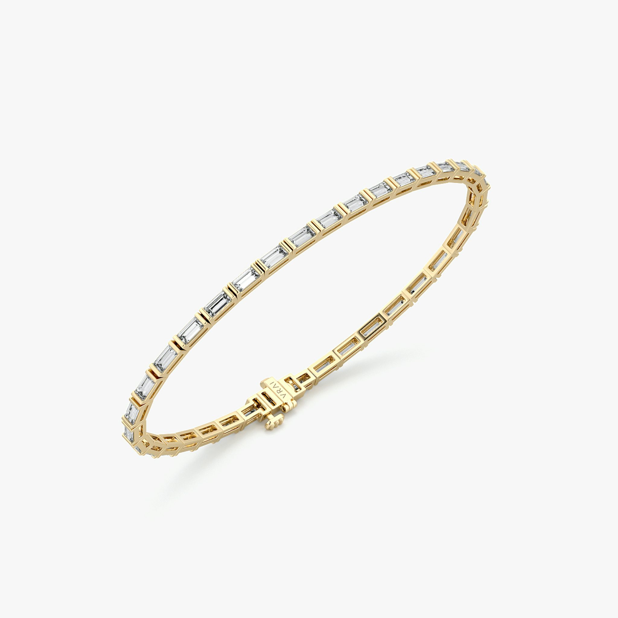 Baguette Tennis Bracelet | Baguette | 14k | Yellow Gold | diamondSize: medium | chainLength: 6.5