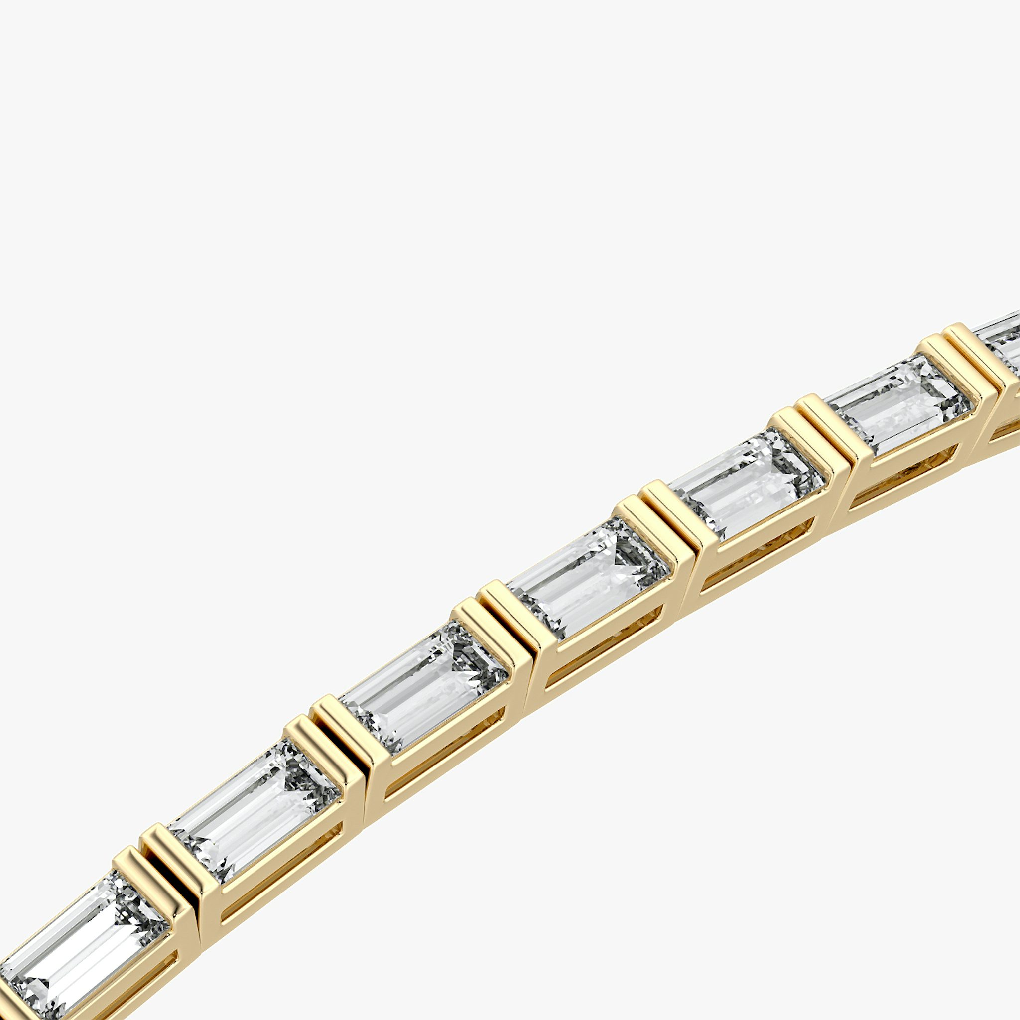 Baguette Tennis Bracelet | Baguette | 14k | Yellow Gold | diamondSize: medium | chainLength: 6.5