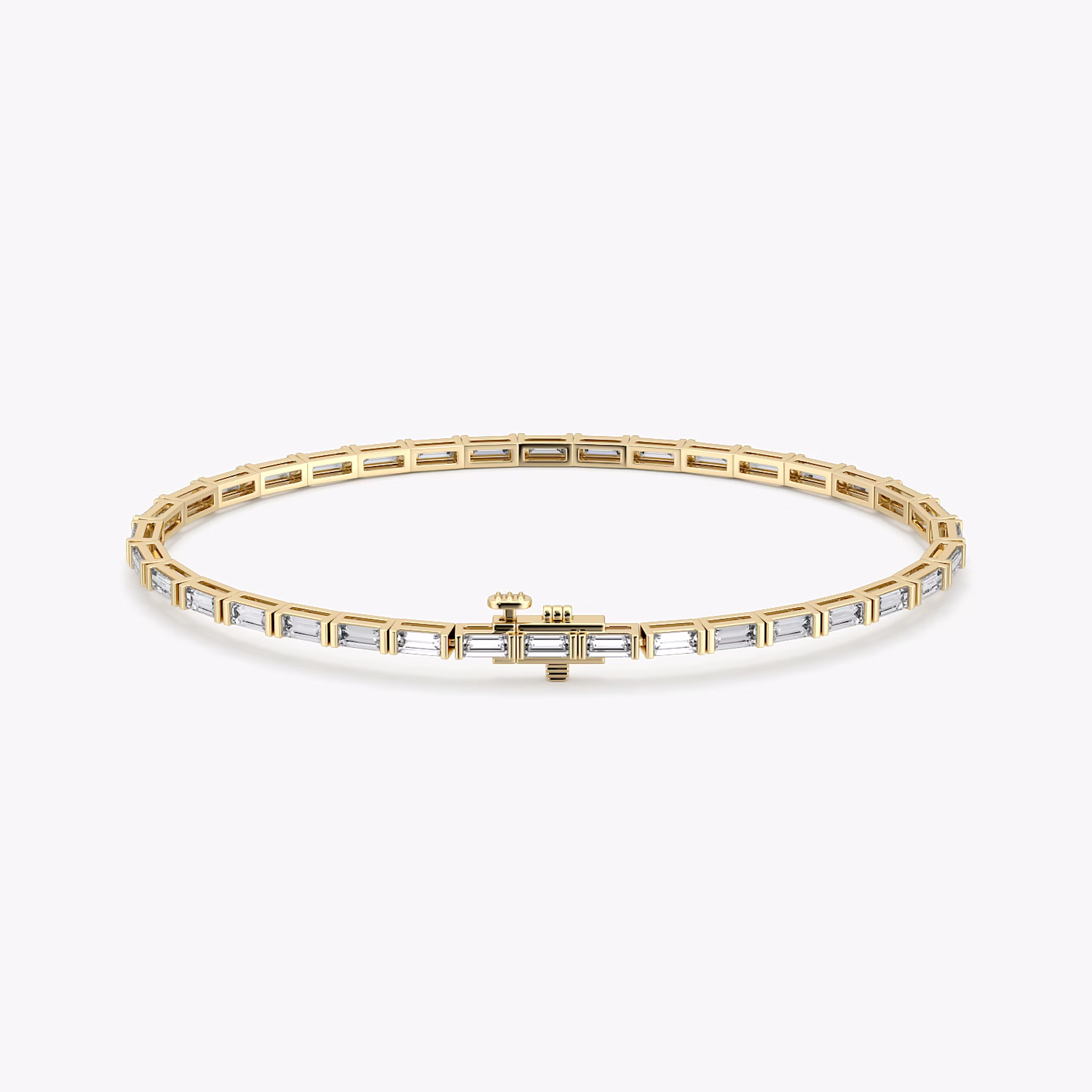 Baguette Tennis Bracelet | Baguette | 14k | Yellow Gold | diamondSize: medium | chainLength: 6.5