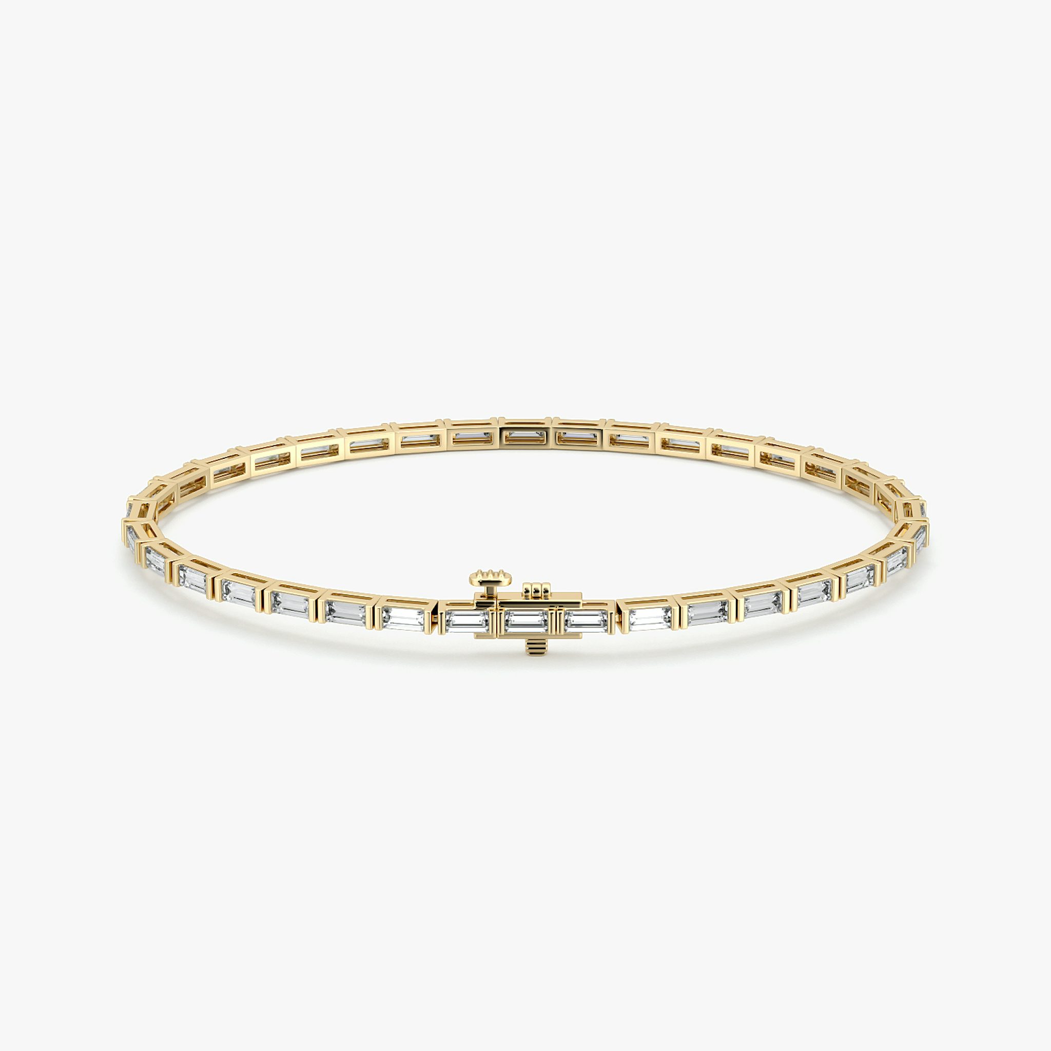 Baguette Tennis Bracelet | Baguette | 14k | Yellow Gold | diamondSize: medium | chainLength: 6.5