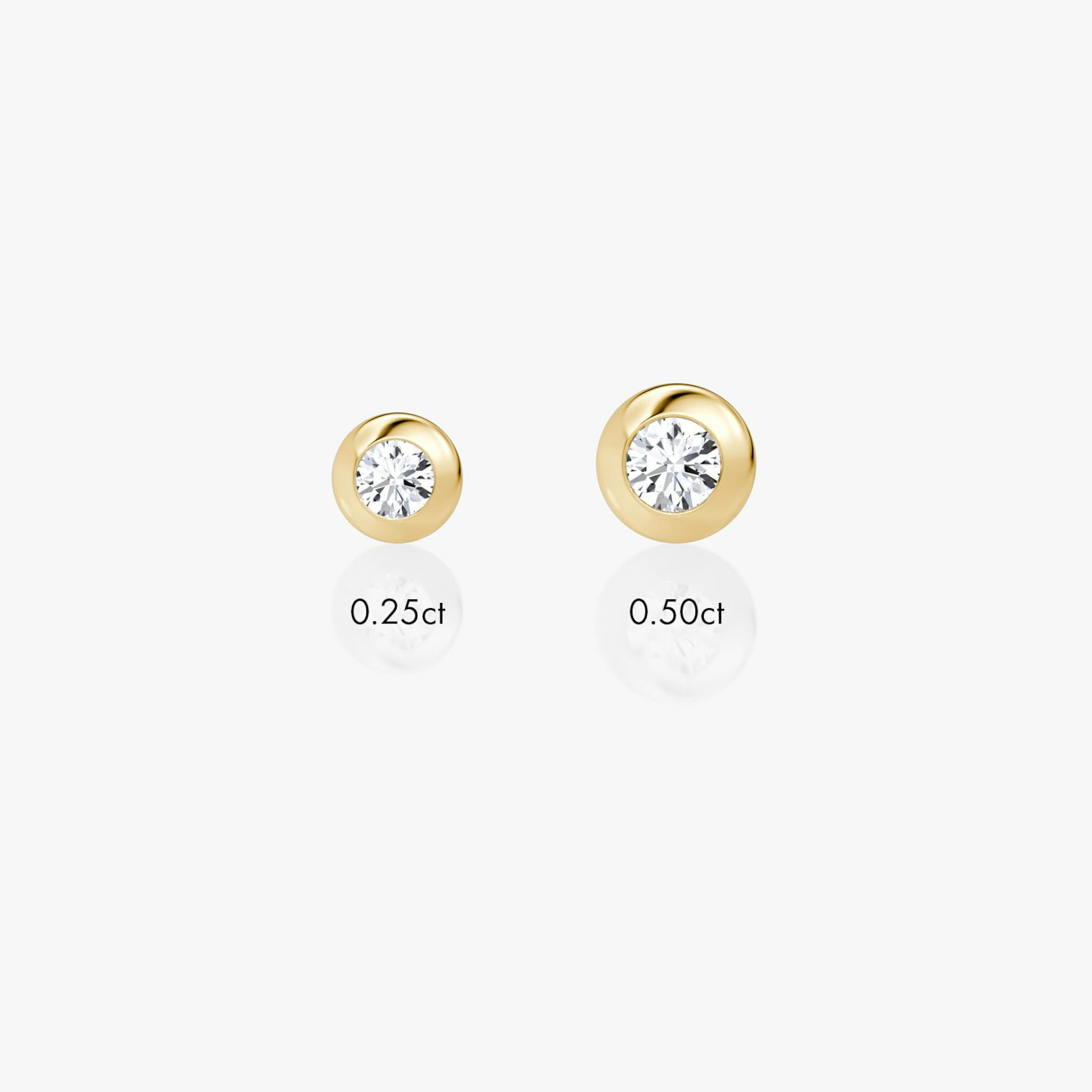 Petite Dome Studs | Round Brilliant | 14k | Yellow Gold | caratWeight: 0.50ct | earringSize: 8mm