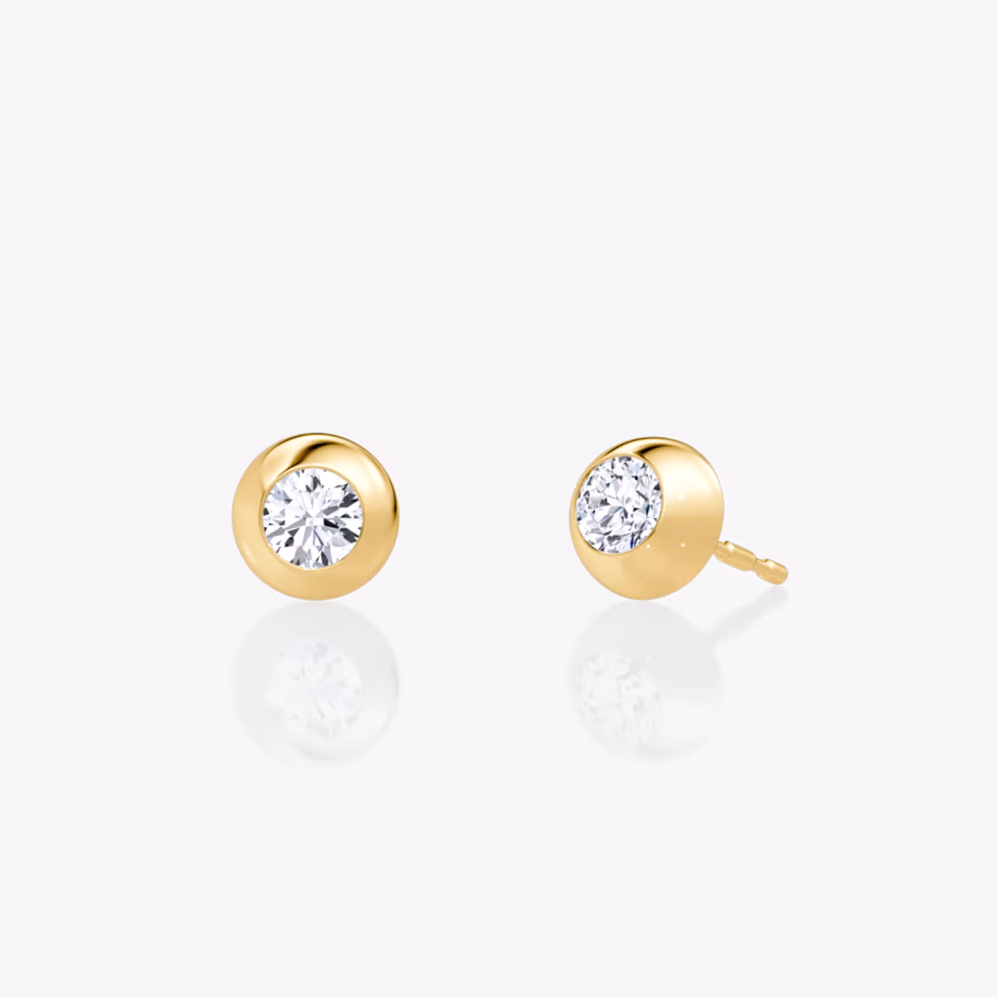 Petite Dome Ohrstecker Rund | Yellow Gold
