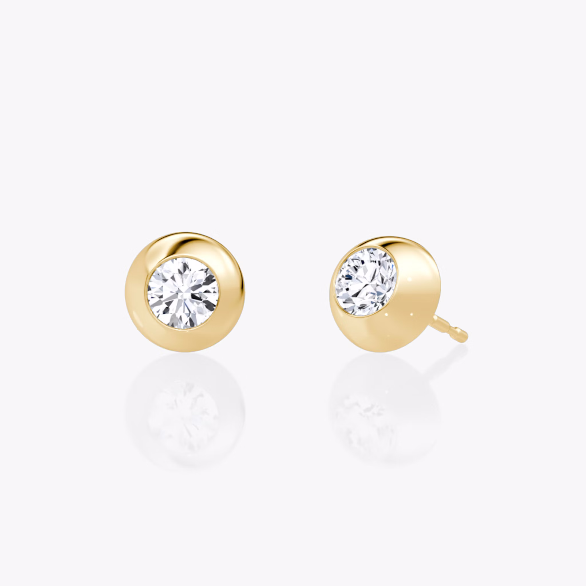 Petite Dome Studs | Round Brilliant | 14k | Yellow Gold | caratWeight: 0.50ct