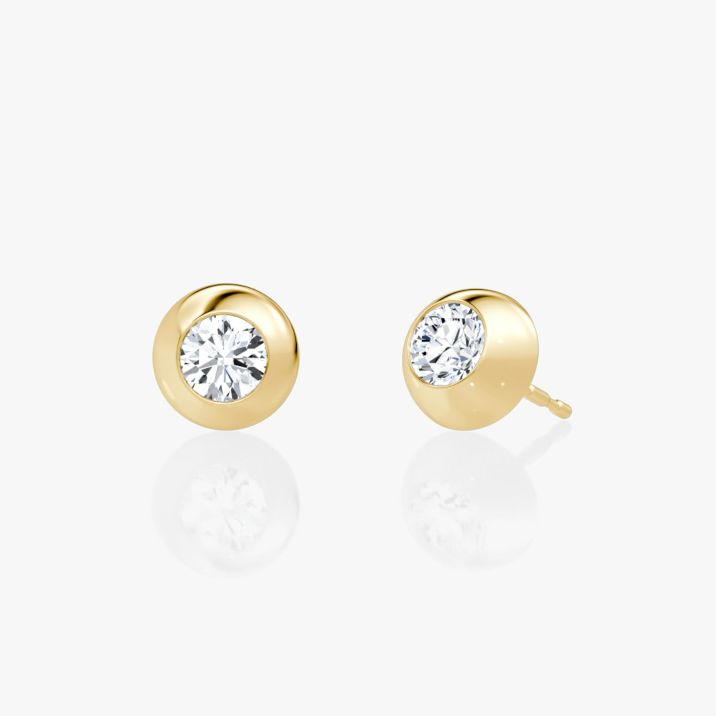 Petite Dome Studs | Round Brilliant | 14k | Yellow Gold | caratWeight: 0.50ct | earringSize: 8mm