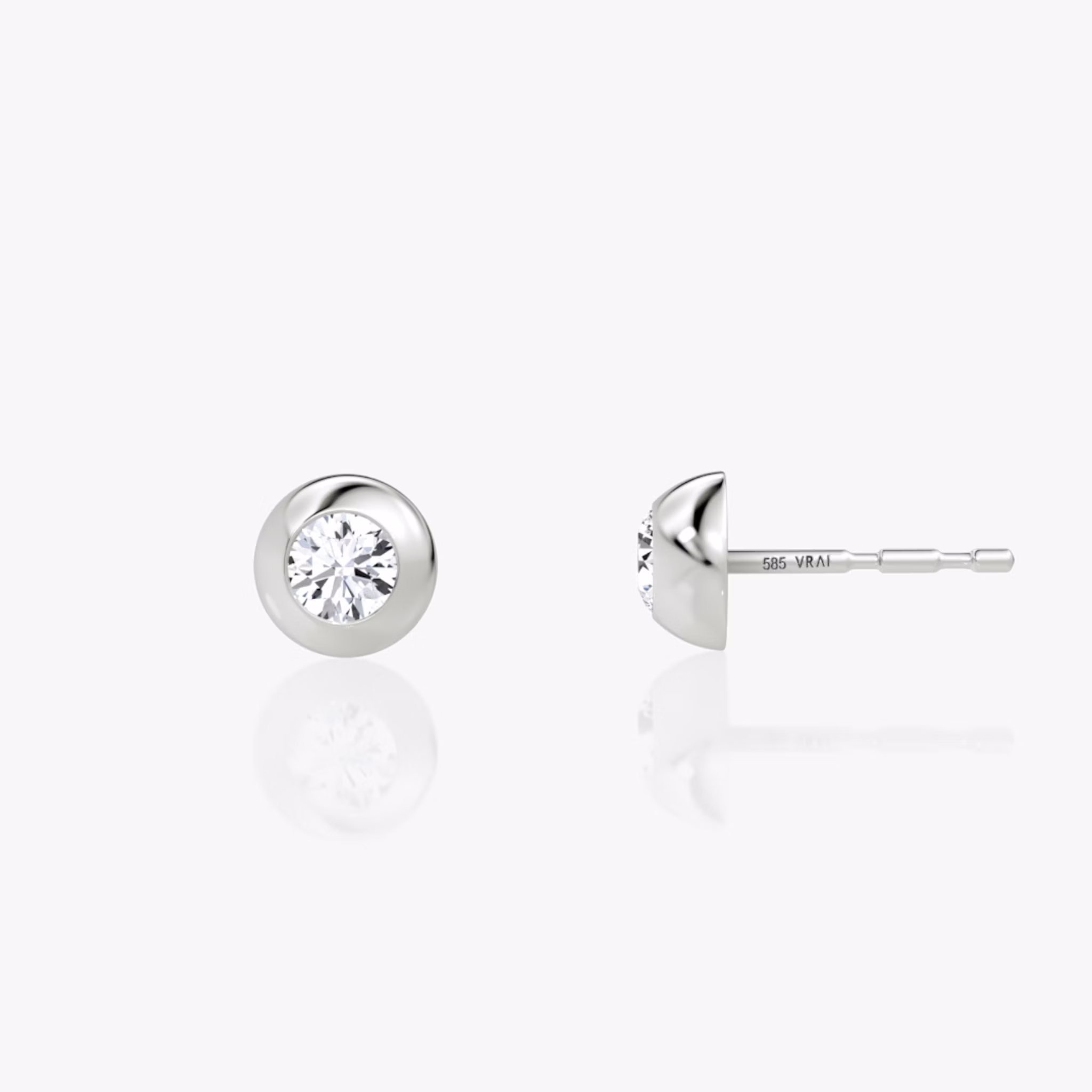 Petite Dome Studs | Round Brilliant | 14k | White Gold | caratWeight: 0.25ct