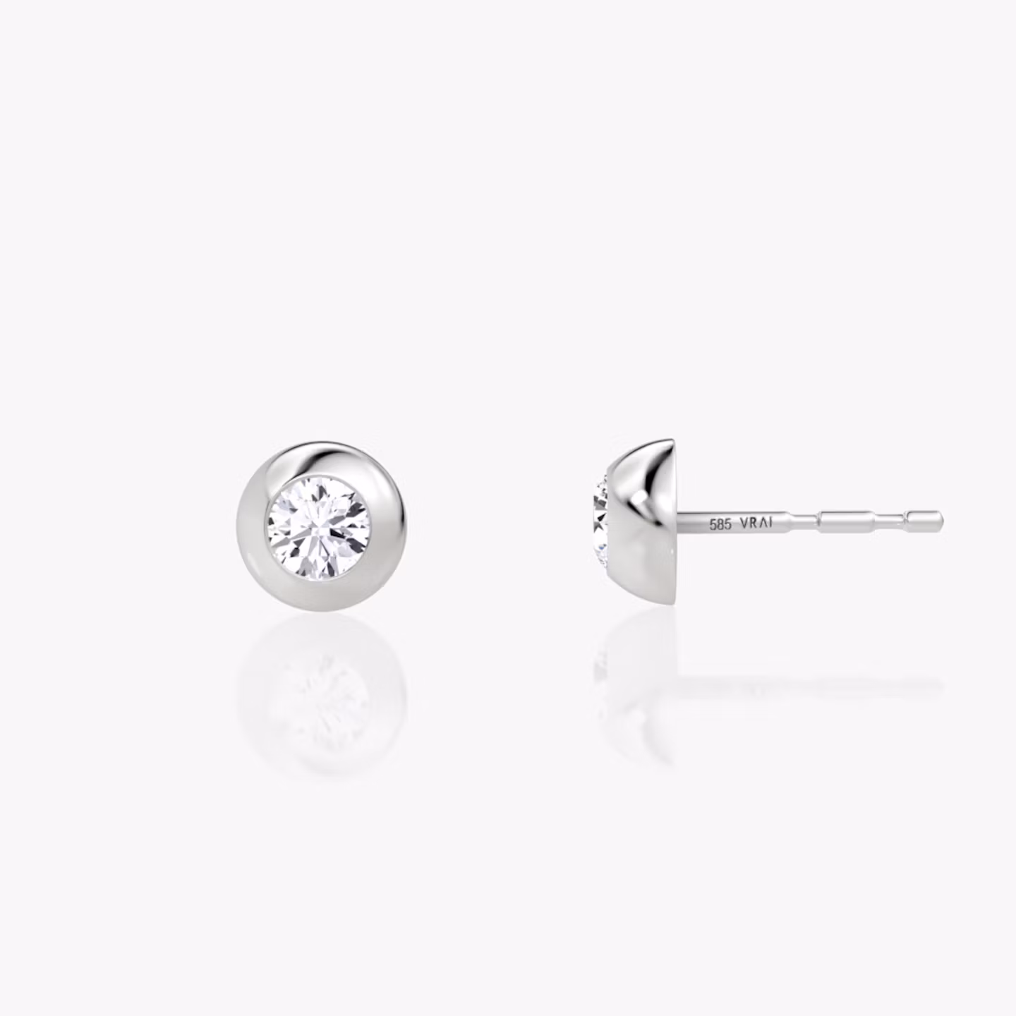 Petite Dome Studs | Round Brilliant | 14k | White Gold | caratWeight: 0.25ct | earringSize: 7mm