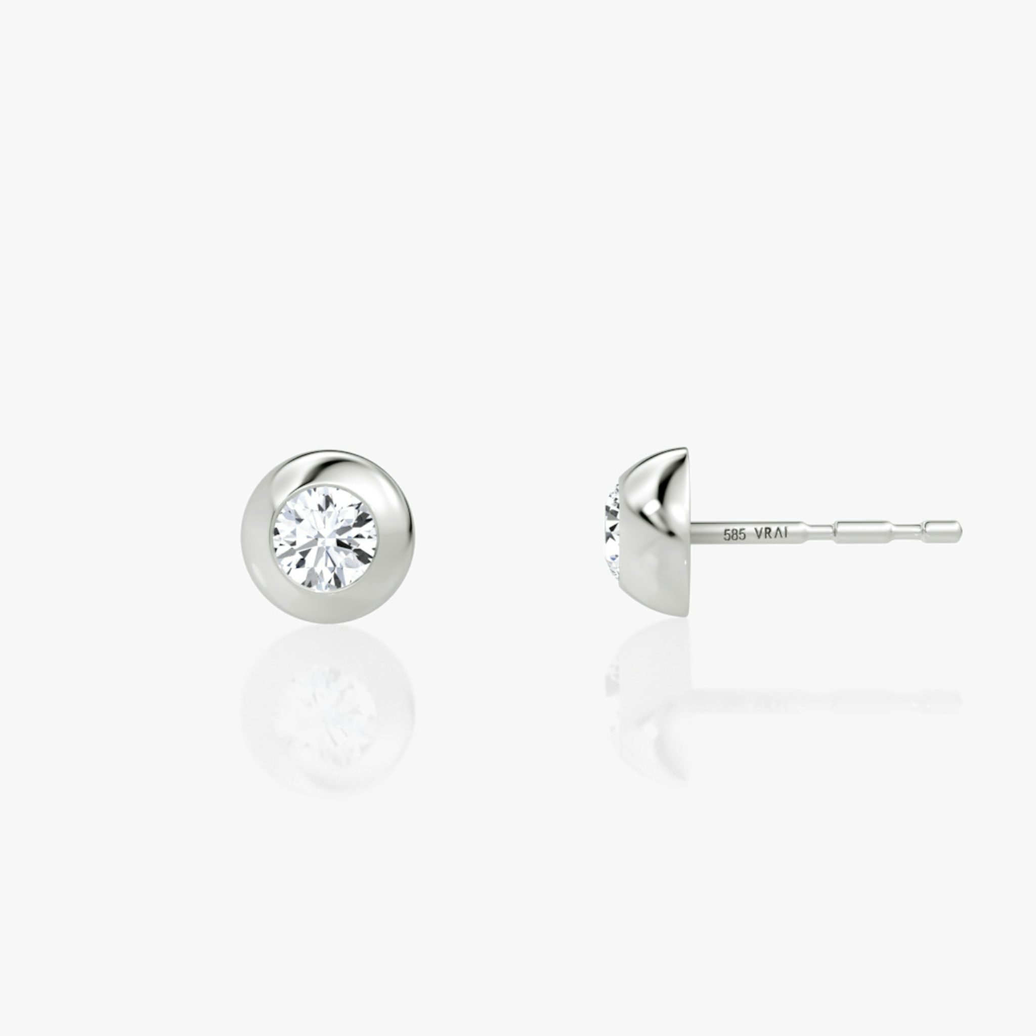 Petite Dome Studs | Round Brilliant | 14k | White Gold | caratWeight: 0.25ct