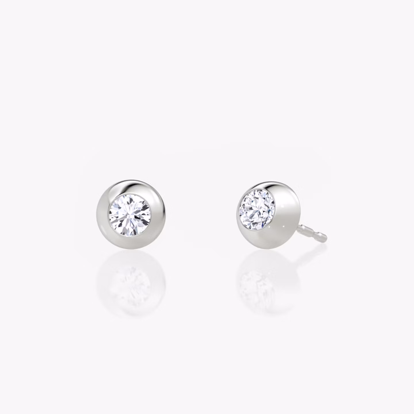 Pendientes Petite Dome Brillante | White Gold
