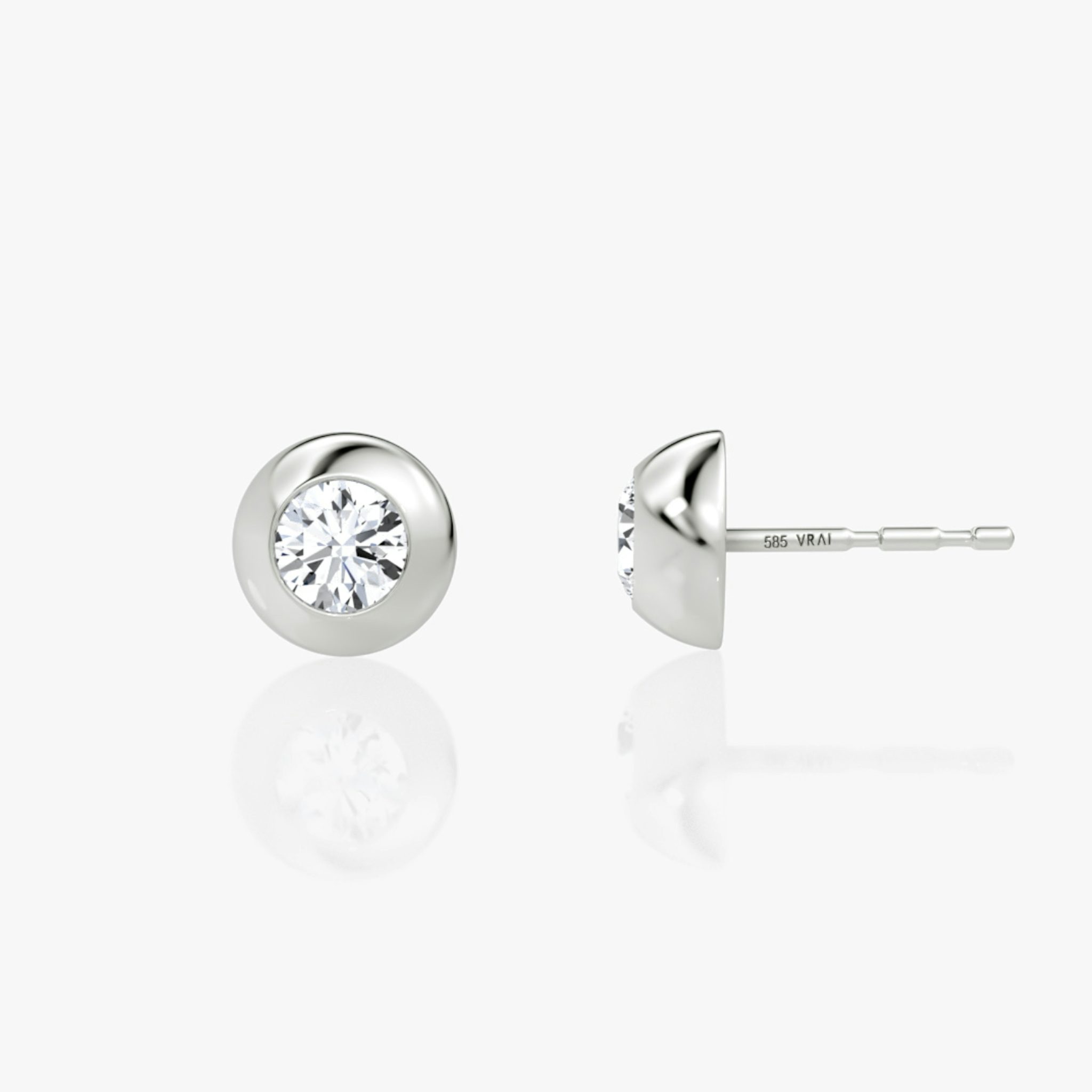 Petite Dome Studs | Round Brilliant | 14k | White Gold | caratWeight: 0.50ct