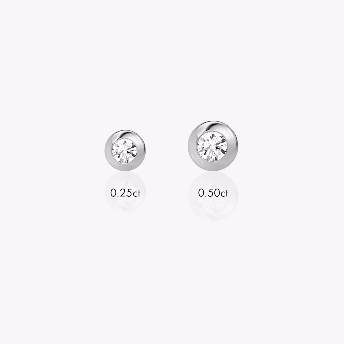 Petite Dome Studs | Round Brilliant | 14k | White Gold | caratWeight: 0.50ct | earringSize: 8mm