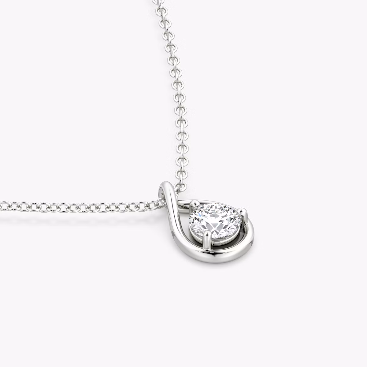Pear Silhouette Halskette | Rund | Sterling Silber | chainLength: 16-18