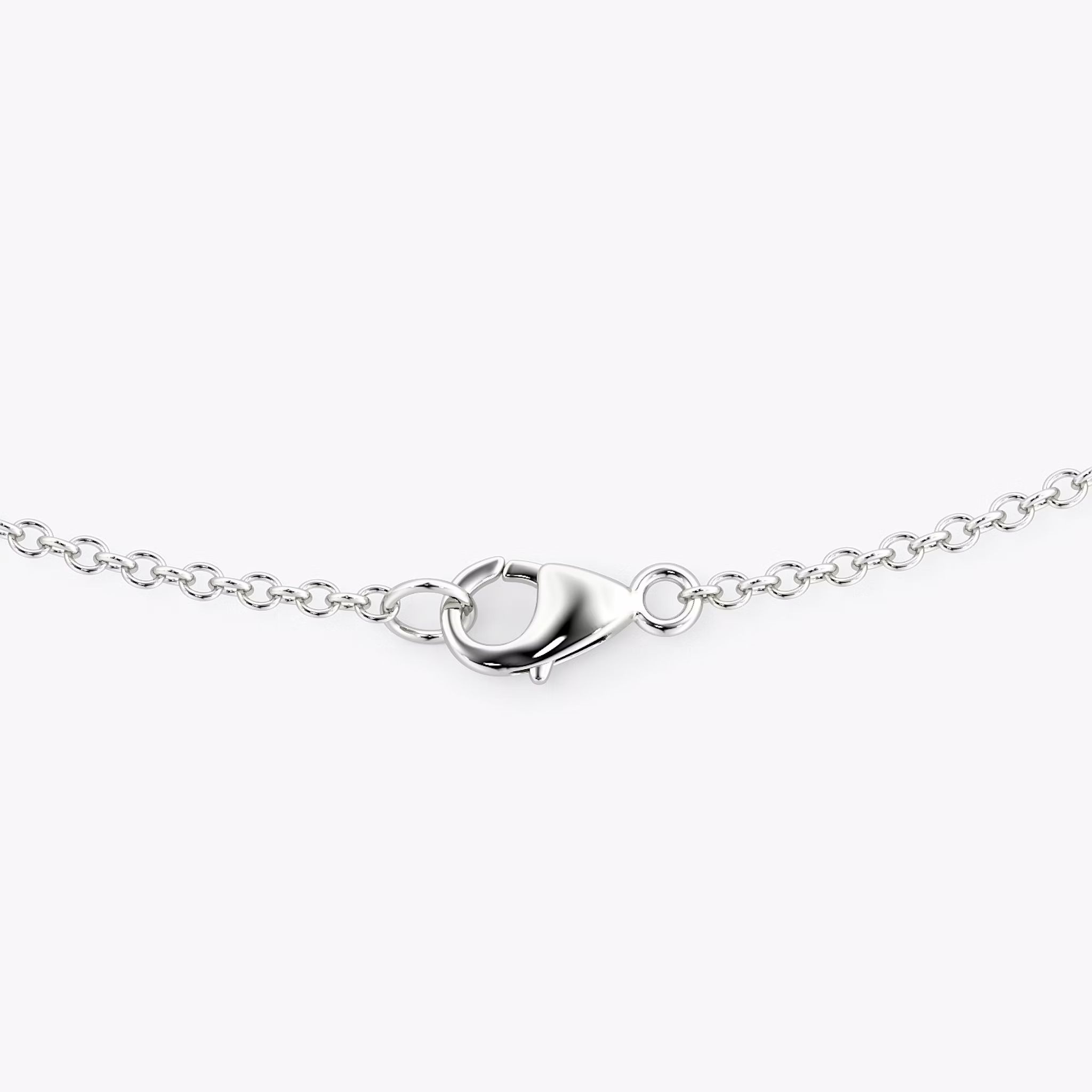 Pear Silhouette Necklace | Round Brilliant | Sterling Silver | chainLength: 16-18