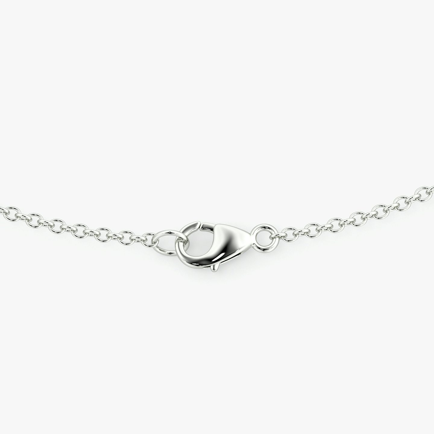 Pear Silhouette Necklace | Round Brilliant | 14k | White Gold | chainLength: 16-18