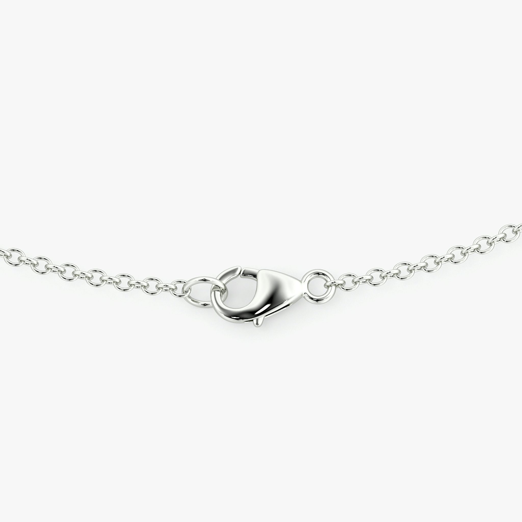 Pear Silhouette Necklace | Round Brilliant | Sterling Silver | chainLength: 16-18