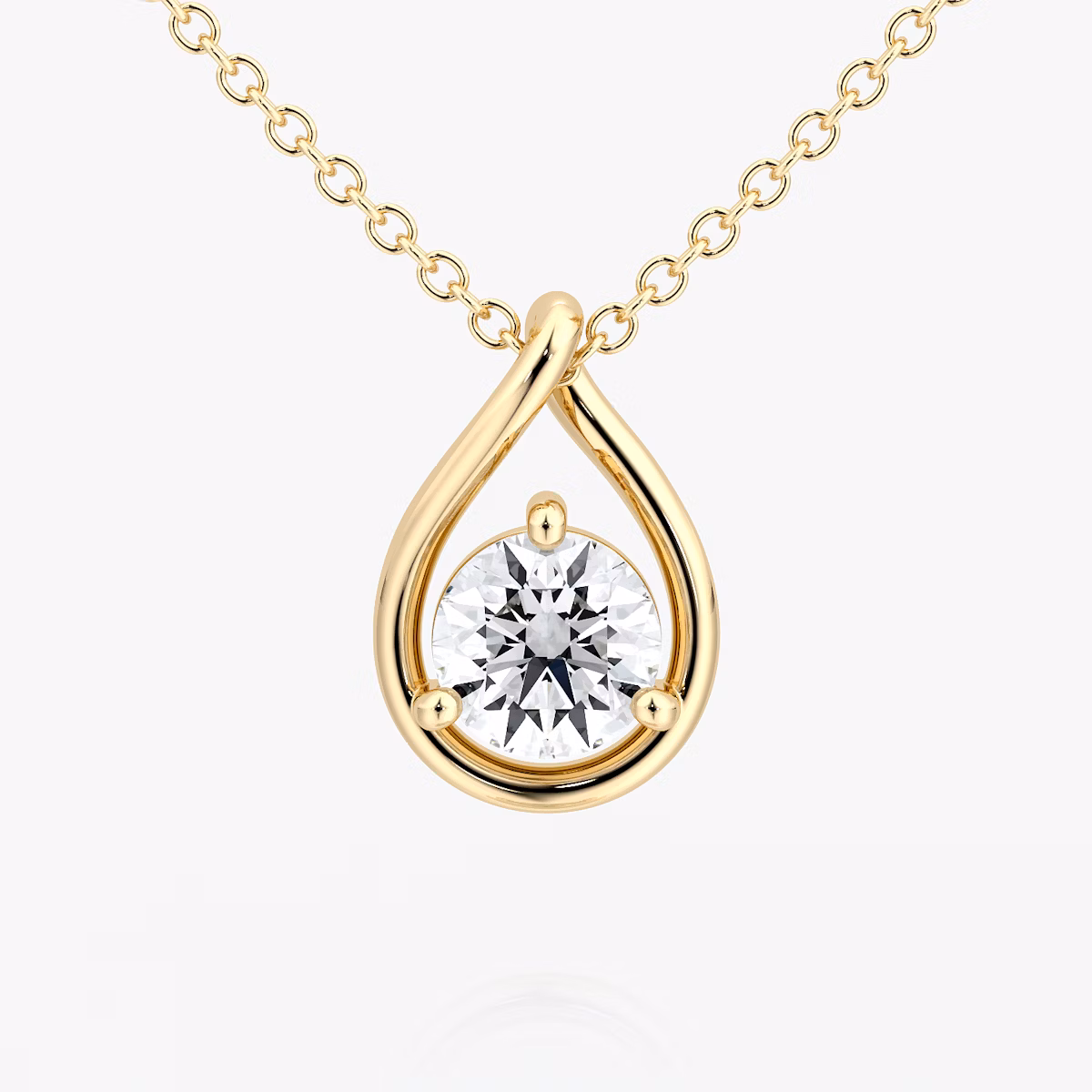 Pear Silhouette Halskette | Rund | 14k | Gelbgold | chainLength: 16-18