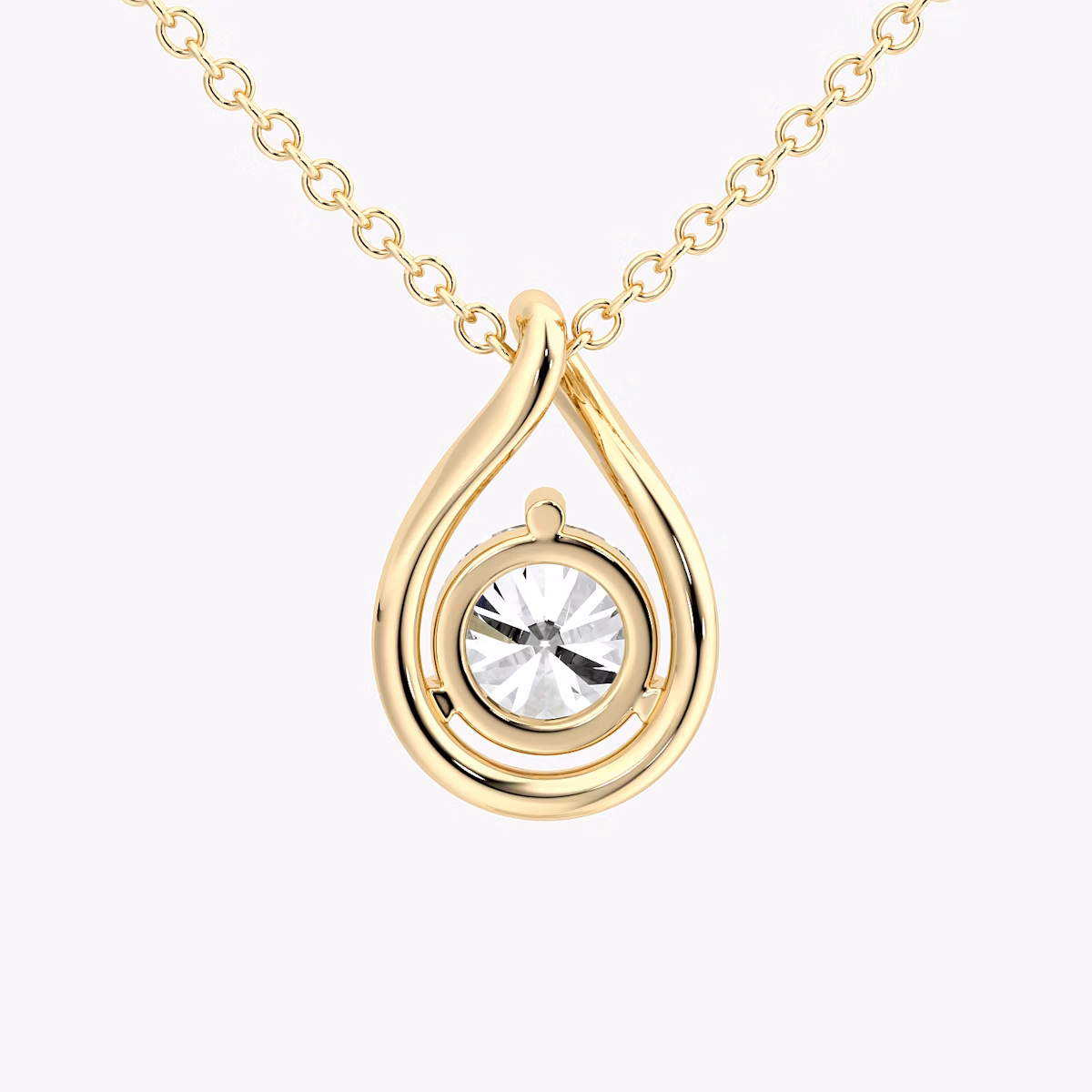 Pear Silhouette Halskette | Rund | 14k | Gelbgold | chainLength: 16-18