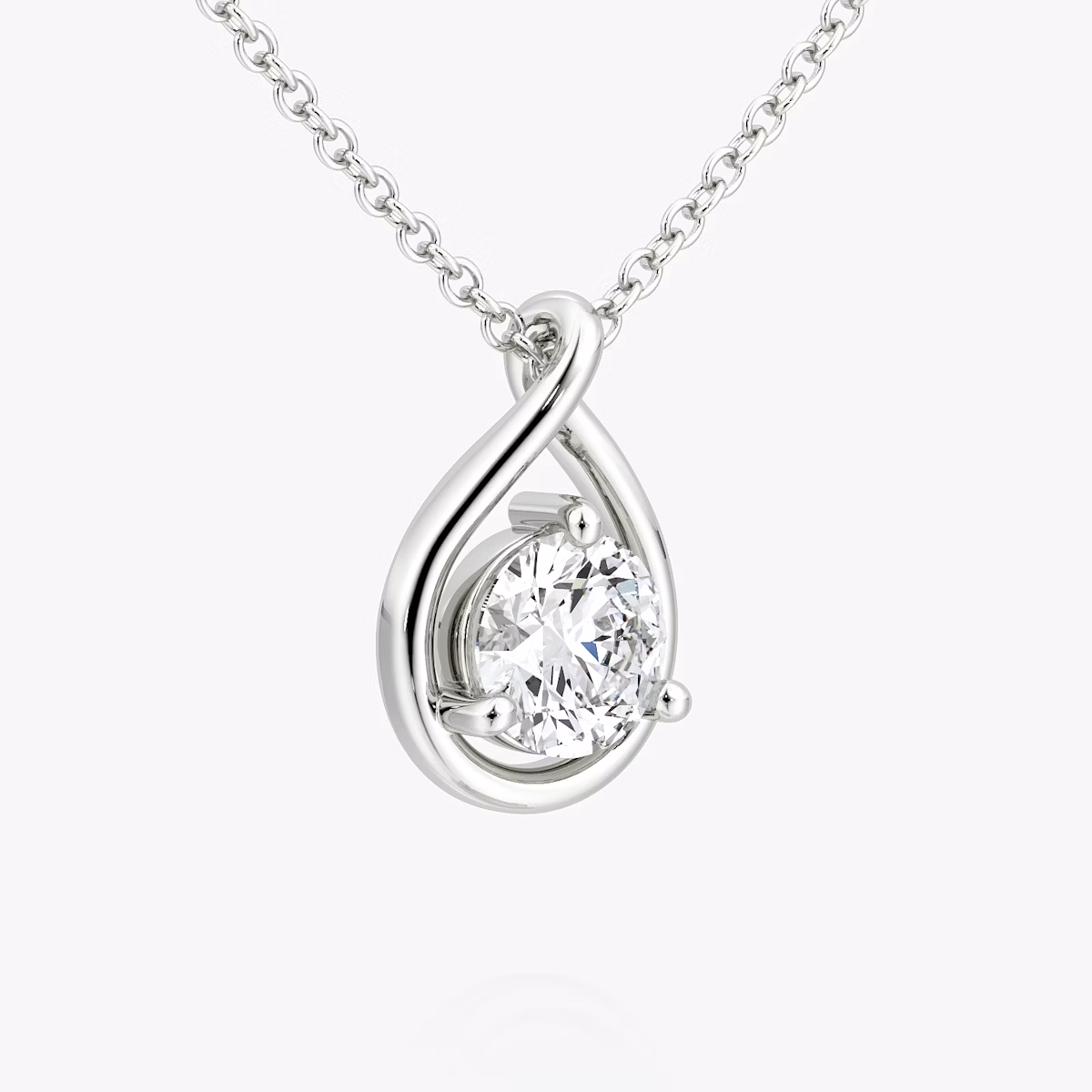 Pear Silhouette Halskette | Rund | Sterling Silber | chainLength: 16-18