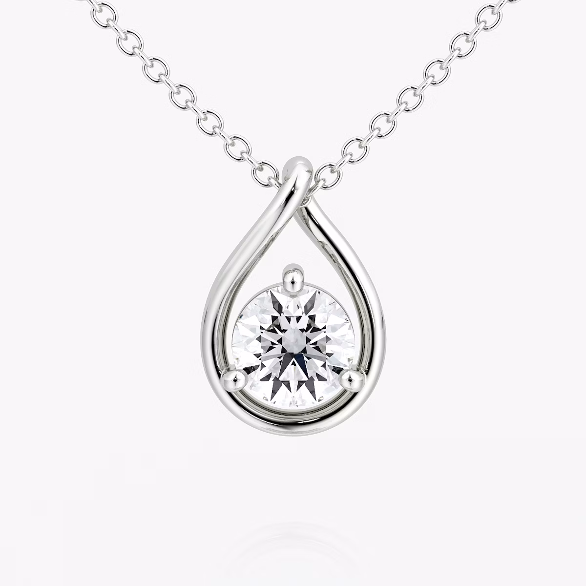 Pear Silhouette Halskette | Rund | Sterling Silber | chainLength: 16-18