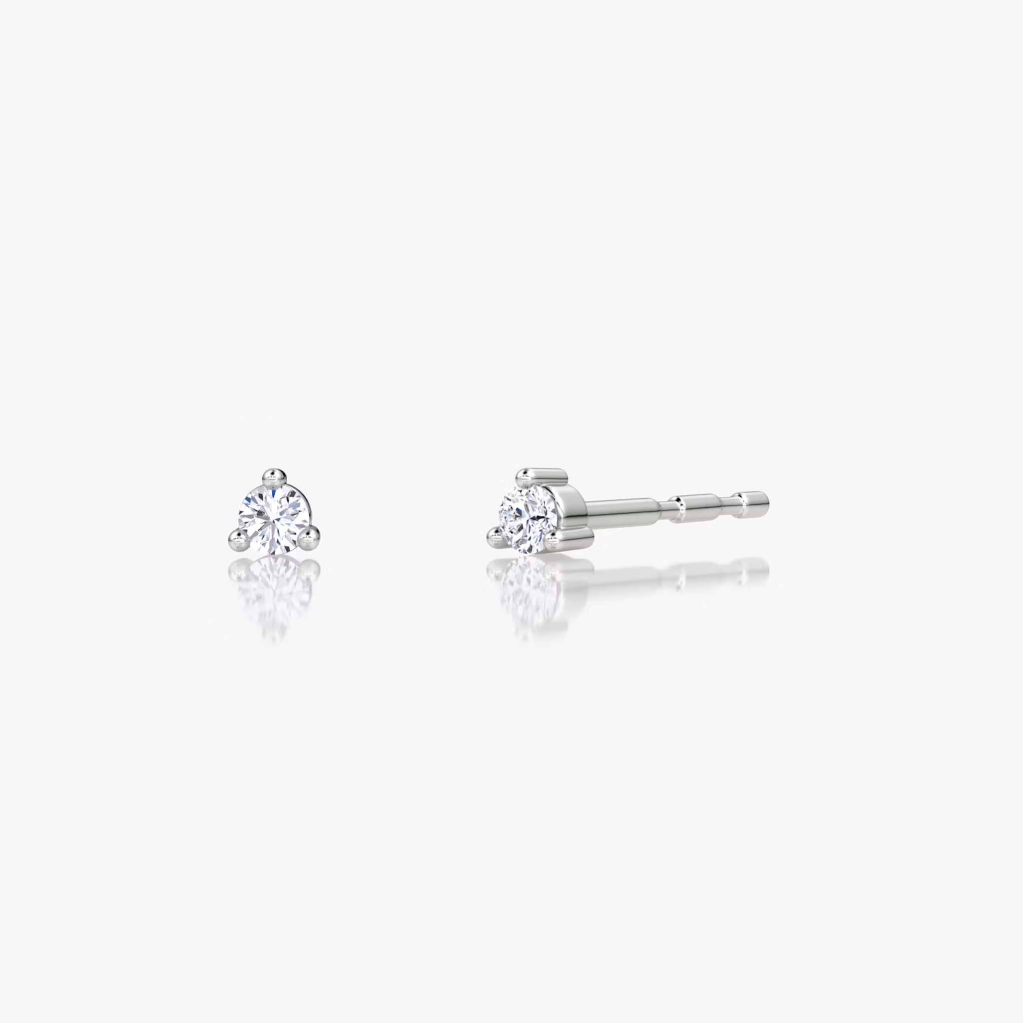 Tiny Studs Round Brilliant | White Gold