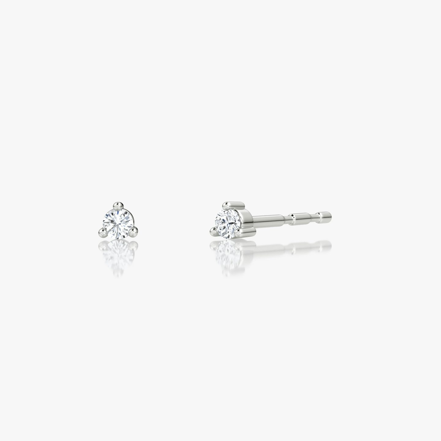 Tiny Studs | Round Brilliant | 14k | White Gold