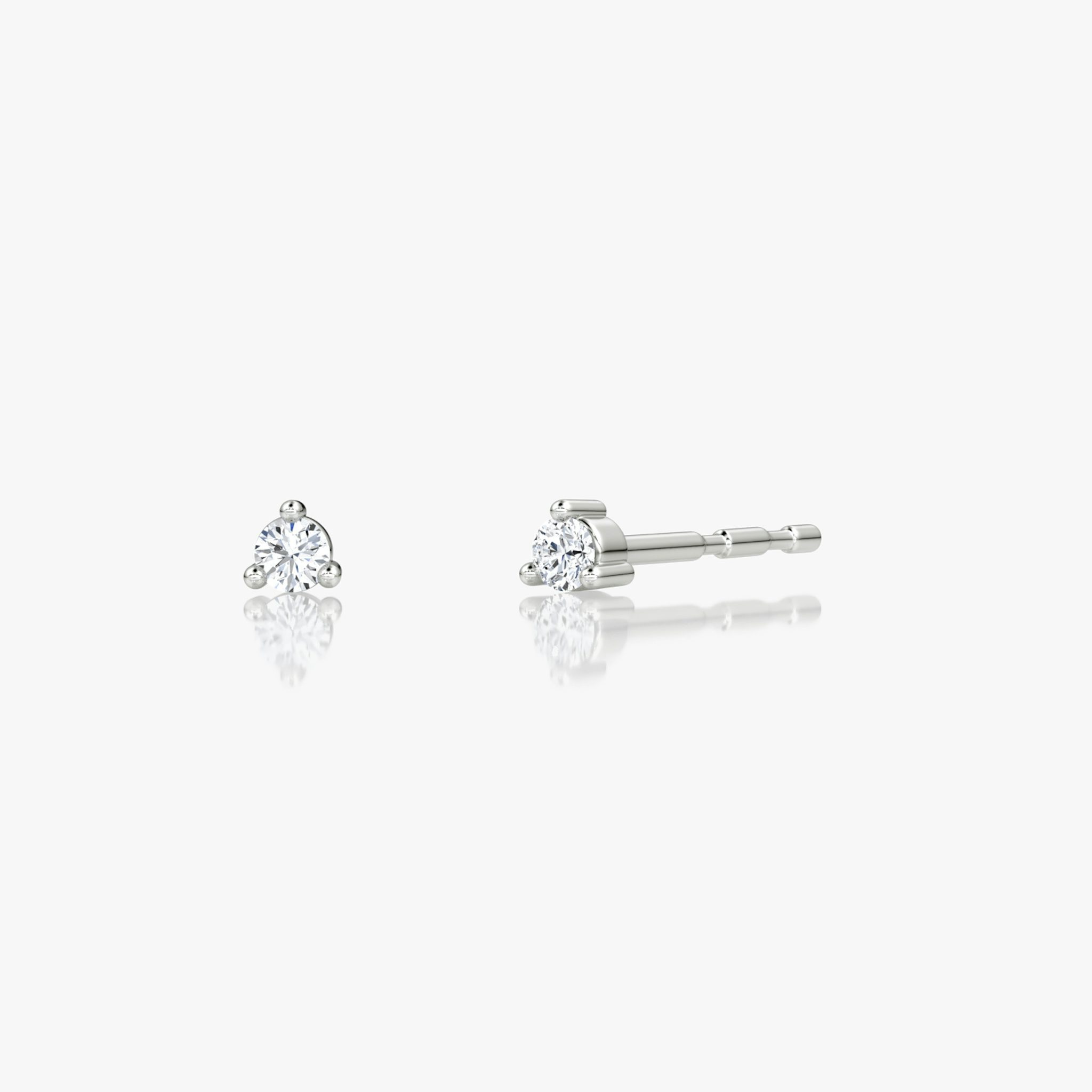 Tiny Studs | Round Brilliant | 14k | White Gold