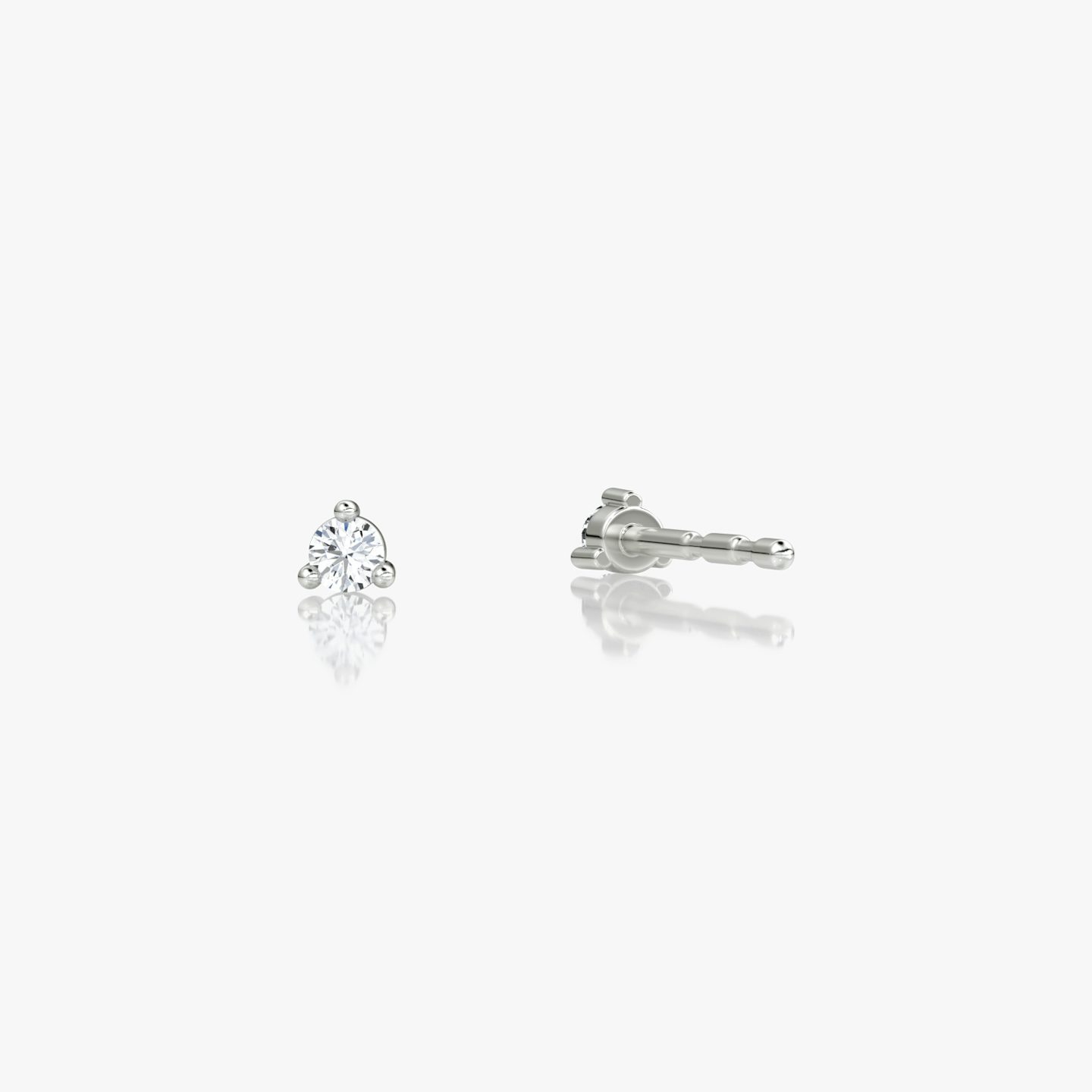 Tiny Studs | Round Brilliant | 14k | White Gold