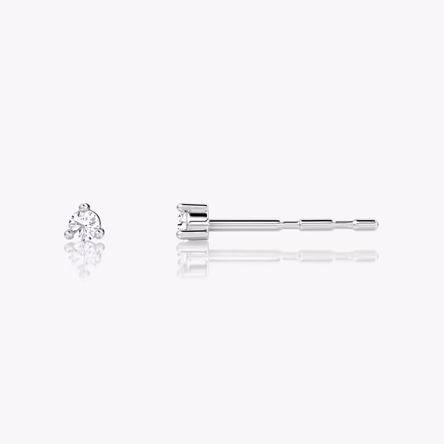Tiny Studs | Round Brilliant | 14k | White Gold
