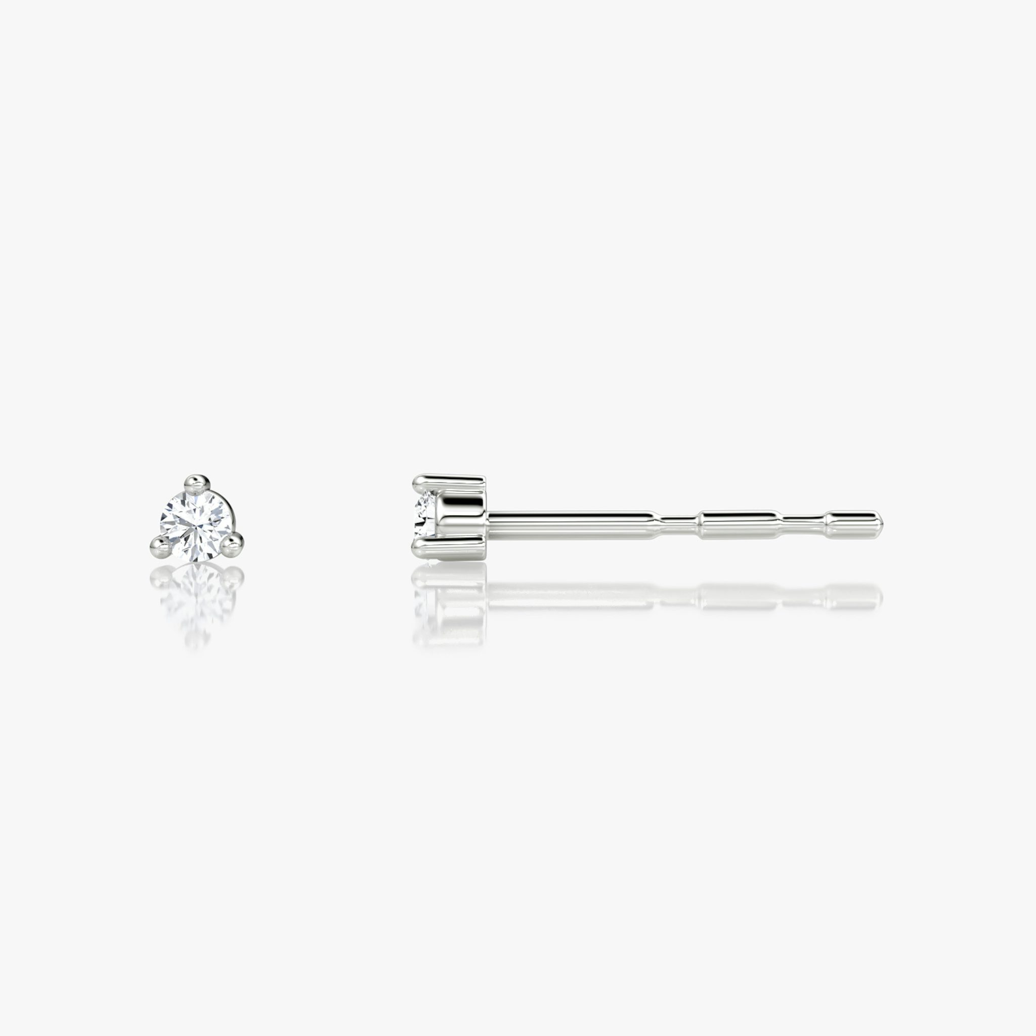 Tiny Studs | Round Brilliant | 14k | White Gold