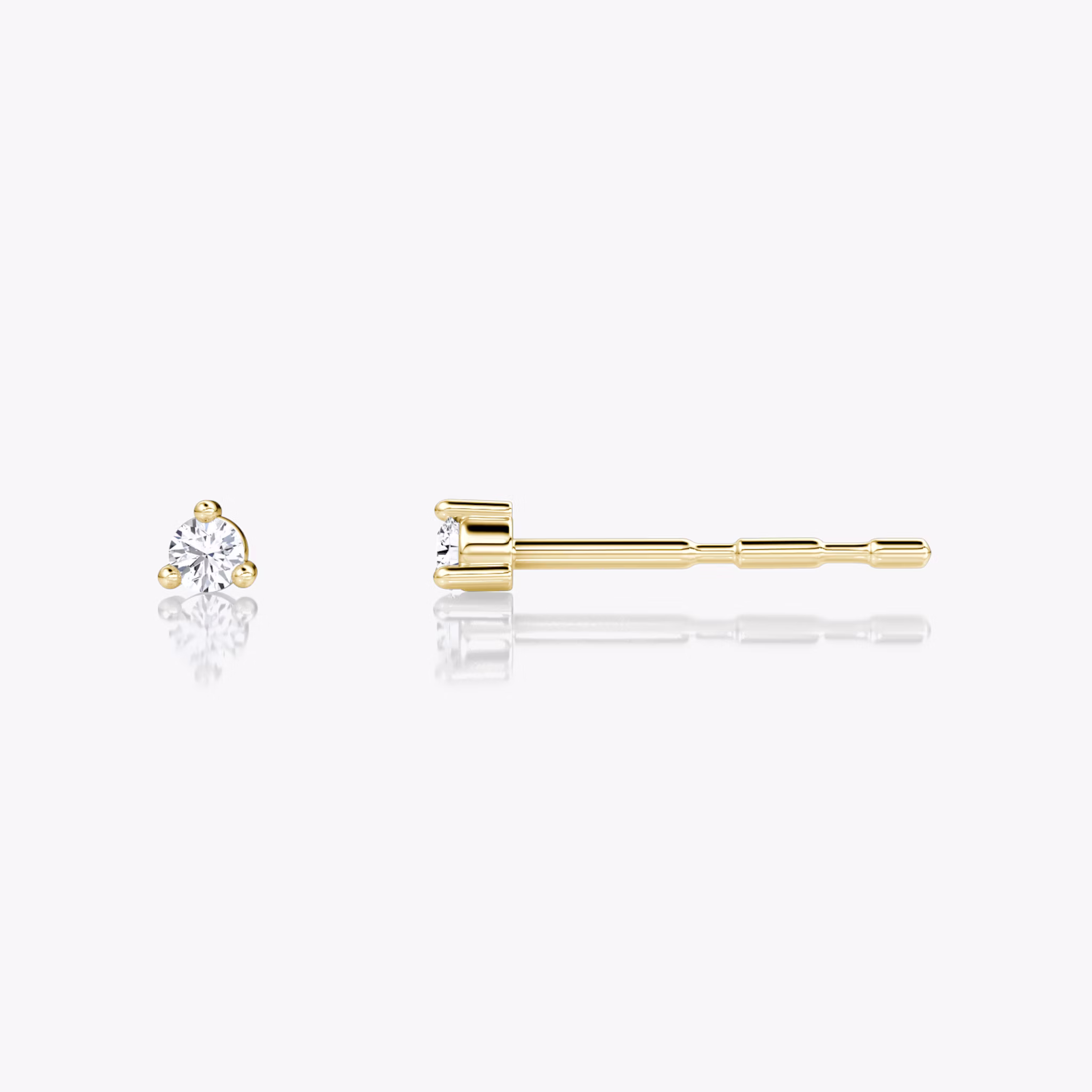 Tiny Studs | Round Brilliant | 14k | Yellow Gold