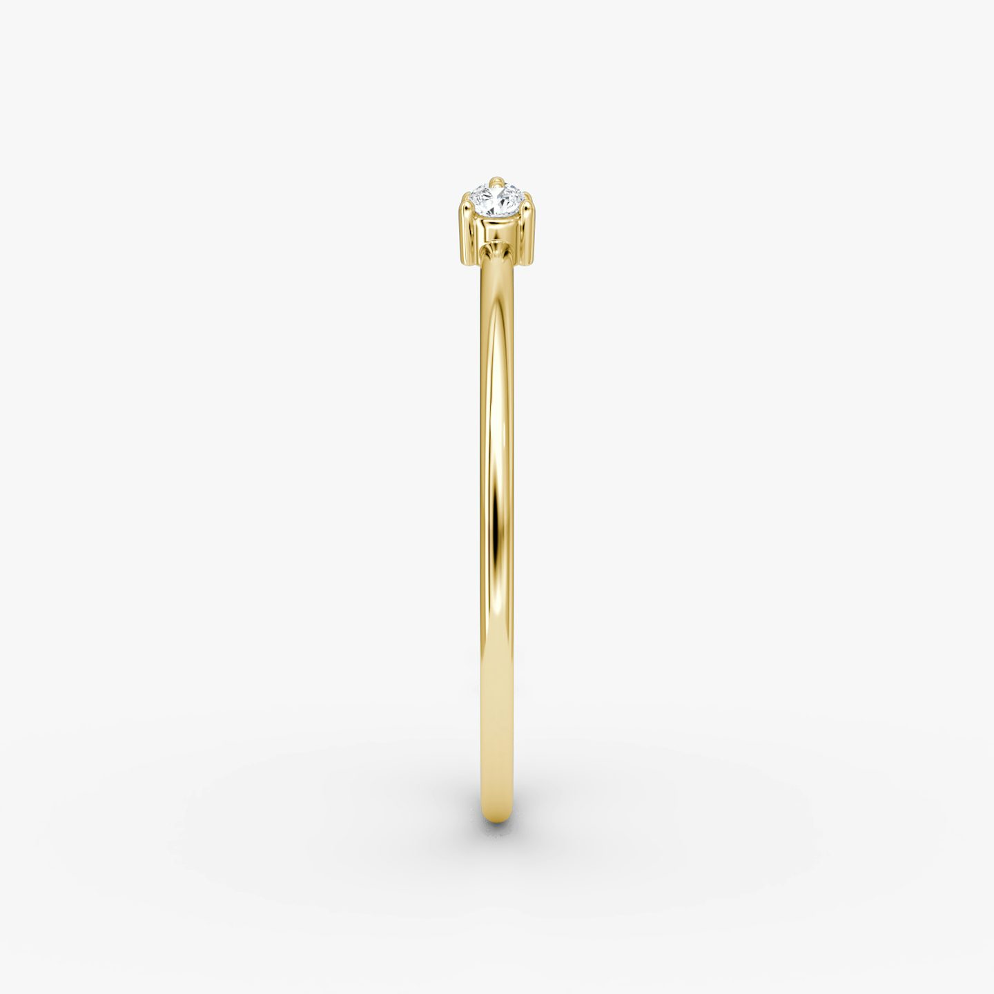 Tiny Cuff Ring | Round Brilliant | 14k | Yellow Gold