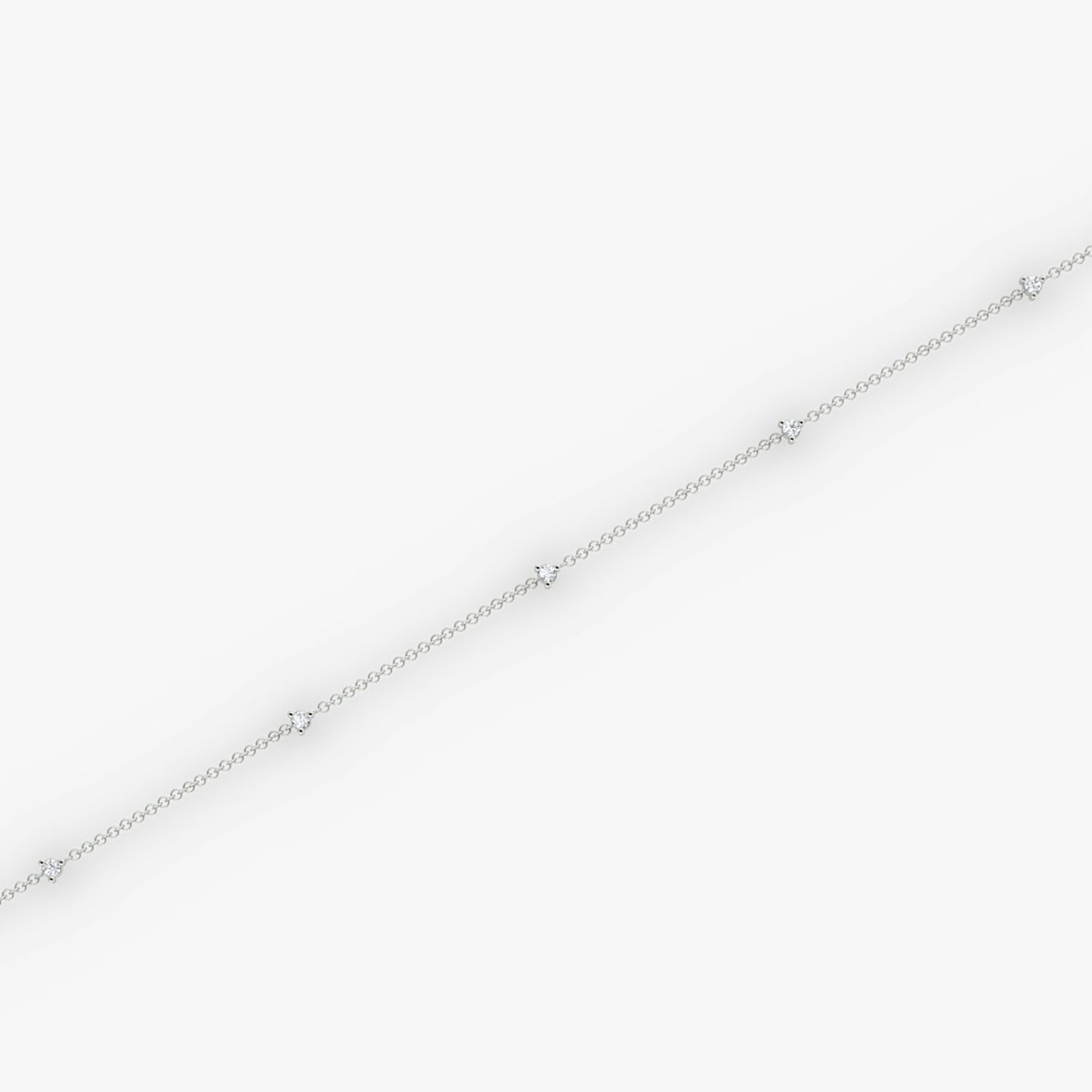Tiny Station Bracelet | Round Brilliant | 14k | White Gold | chainLength: 7