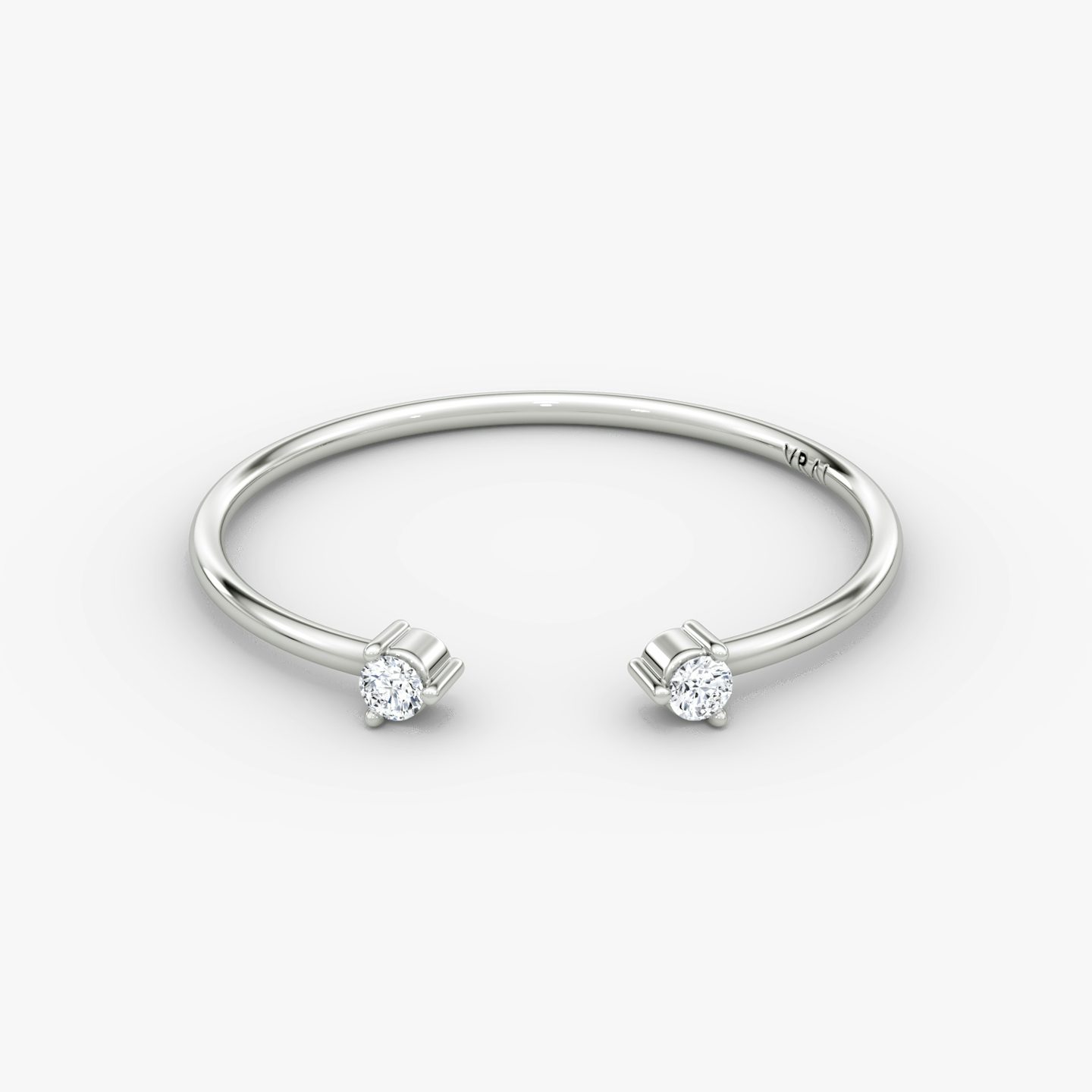 Tiny Cuff Ring | Round Brilliant | 14k | White Gold