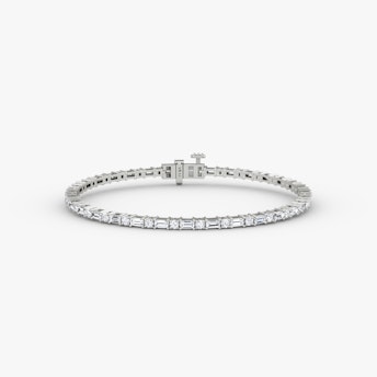 The Mixed Shape Tennis Bracelet in white gold.