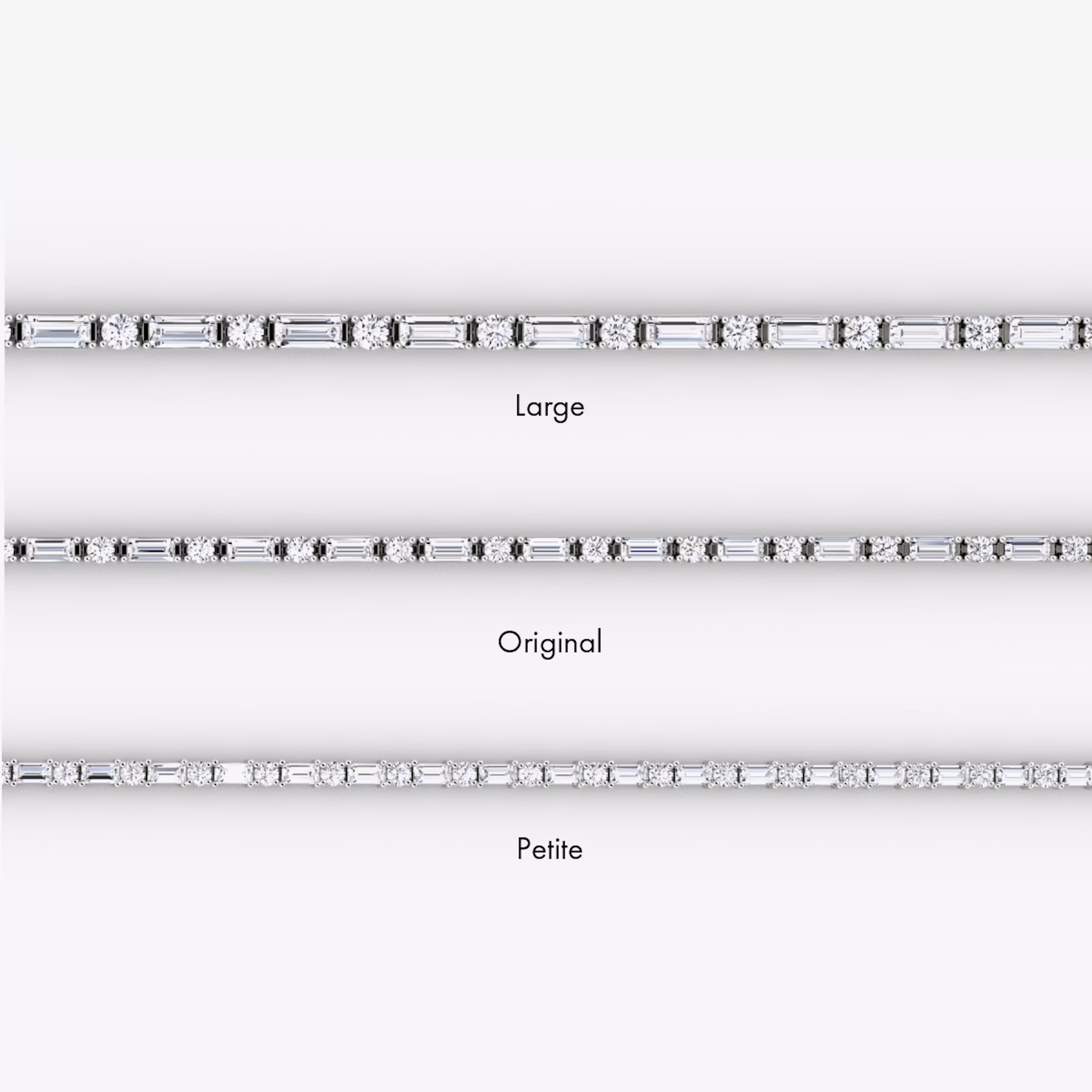 Mixed Shape Tennis Bracelet | Round Brilliant and Baguette | 14k | Yellow Gold | diamondSize: original | chainLength: 7