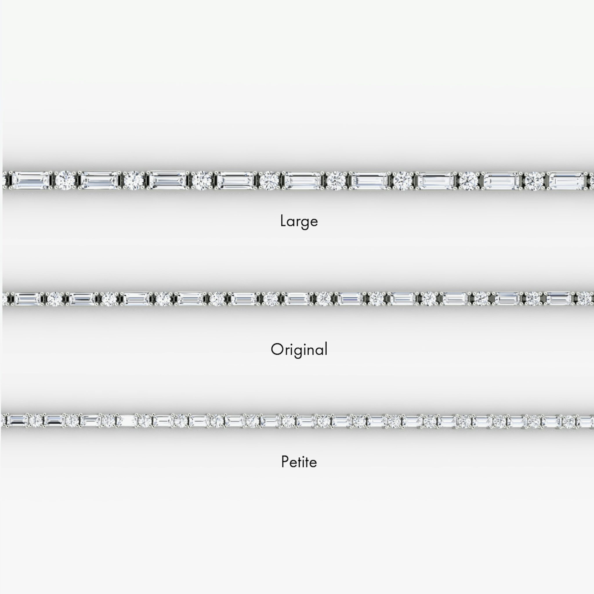 Mixed Shape Tennis Bracelet | Round Brilliant and Baguette | 14k | Yellow Gold | diamondSize: original | chainLength: 7