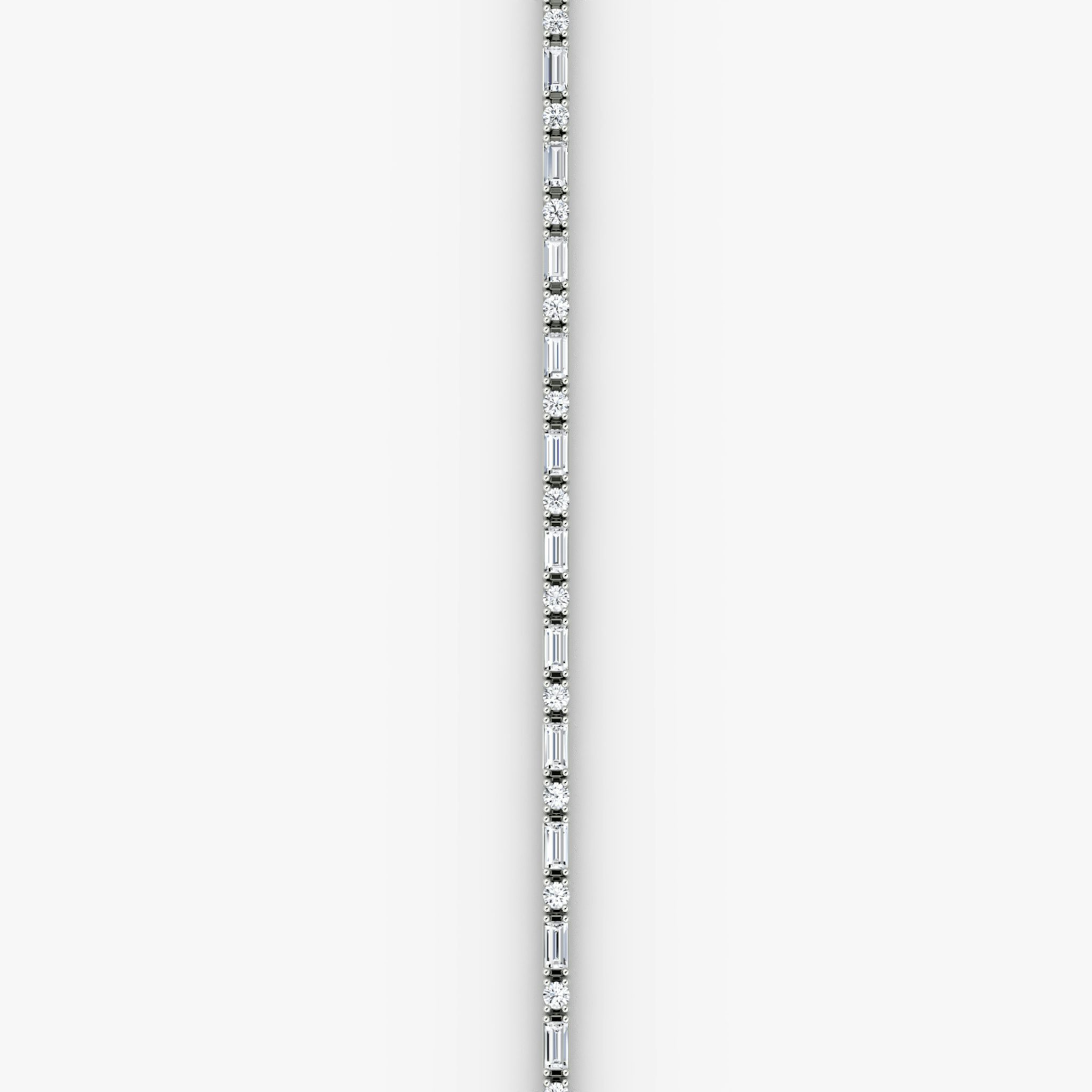 Mixed Shape Tennis Bracelet | Round Brilliant and Baguette | 14k | White Gold | diamondSize: original | chainLength: 6.5