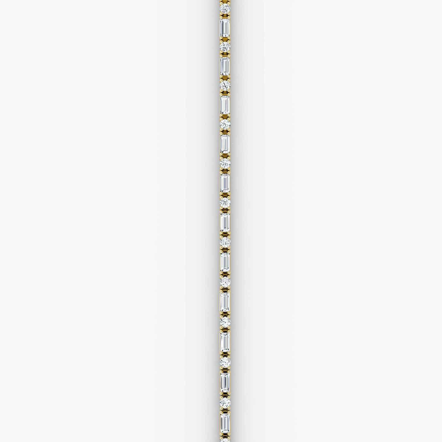 Mixed Shape Tennis Bracelet | Round Brilliant and Baguette | 14k | Yellow Gold | diamondSize: original | chainLength: 6.5