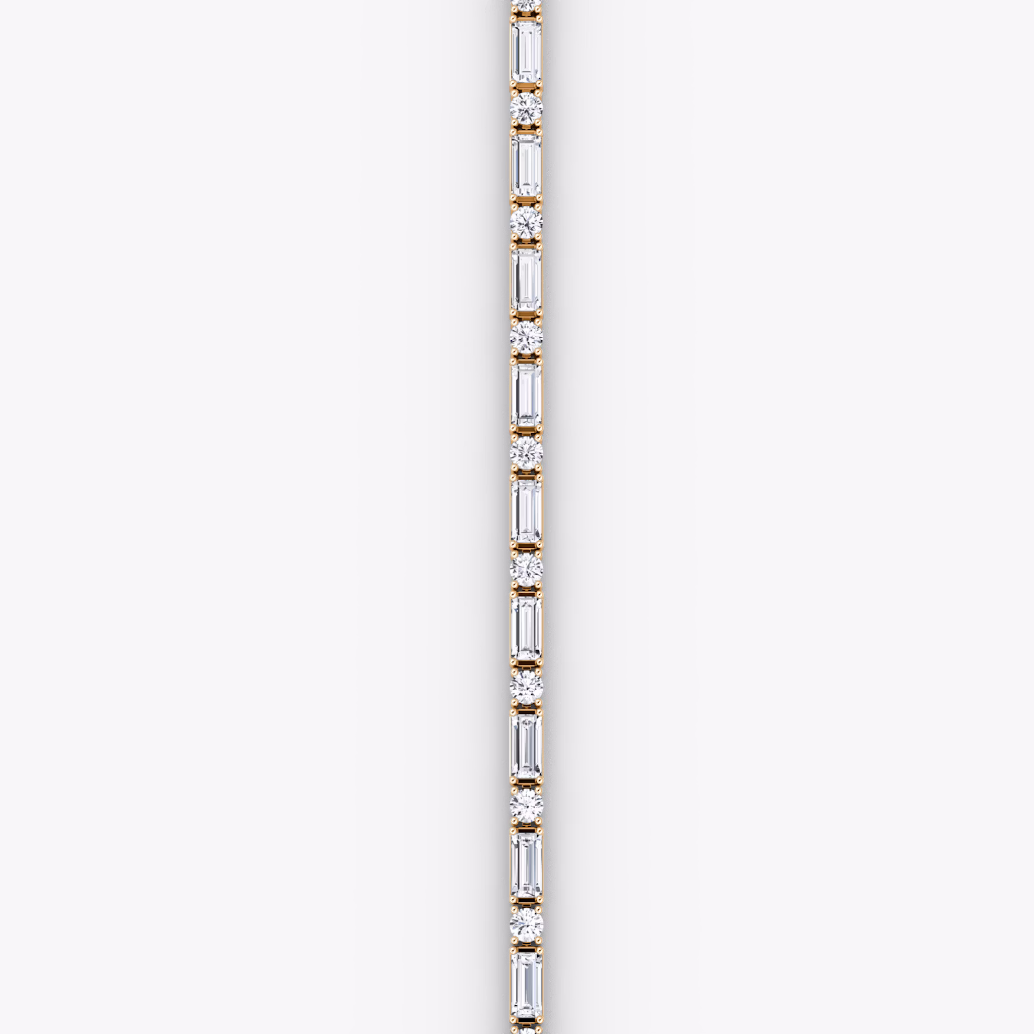 Mixed Shape Tennis Bracelet | Round Brilliant and Baguette | 14k | Rose Gold | diamondSize: large | chainLength: 7