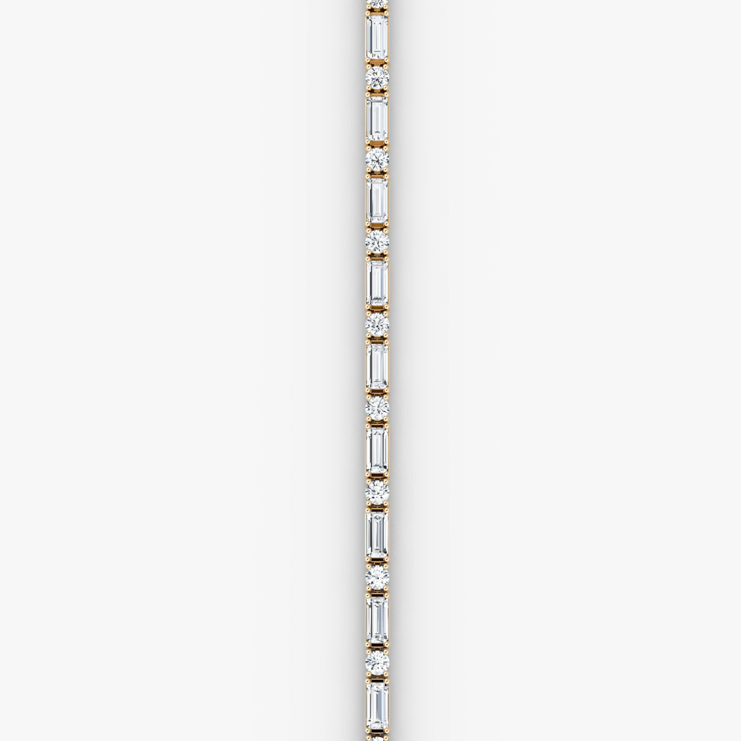Mixed Shape Tennis Bracelet | Round Brilliant and Baguette | 14k | Rose Gold | diamondSize: large | chainLength: 7