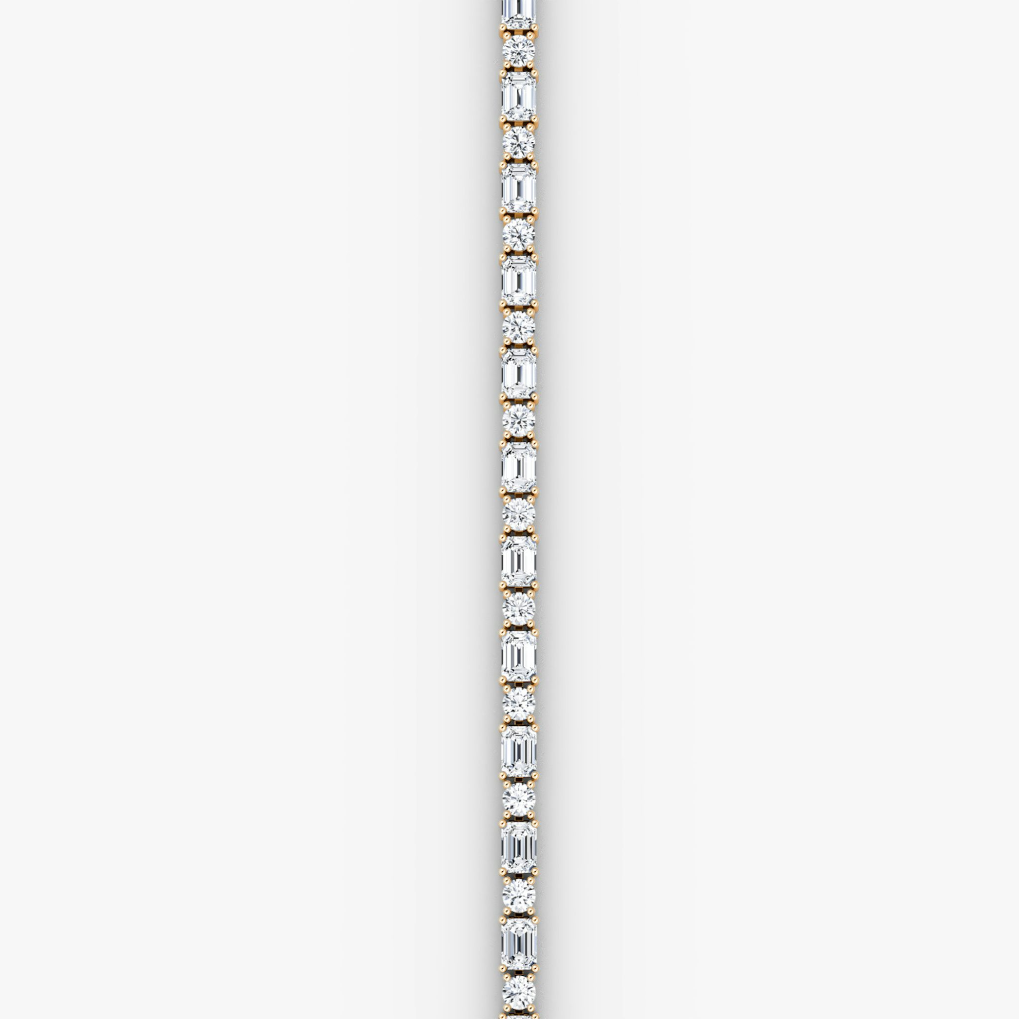 Mixed Shape Tennis Bracelet | Round Brilliant and Emerald | 14k | Rose Gold | chainLength: 6.5