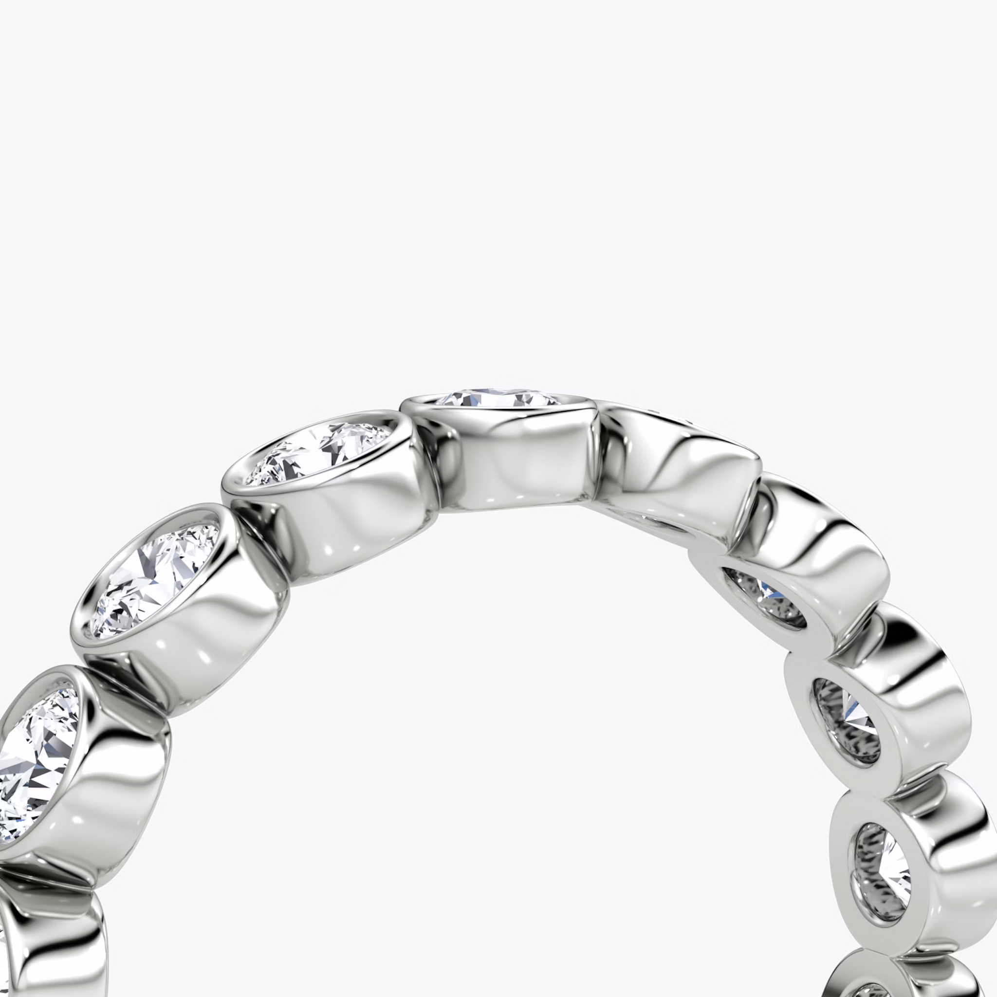 The Bezel Eternity Band | Round Brilliant | 18k | White Gold | diamondSize: petite